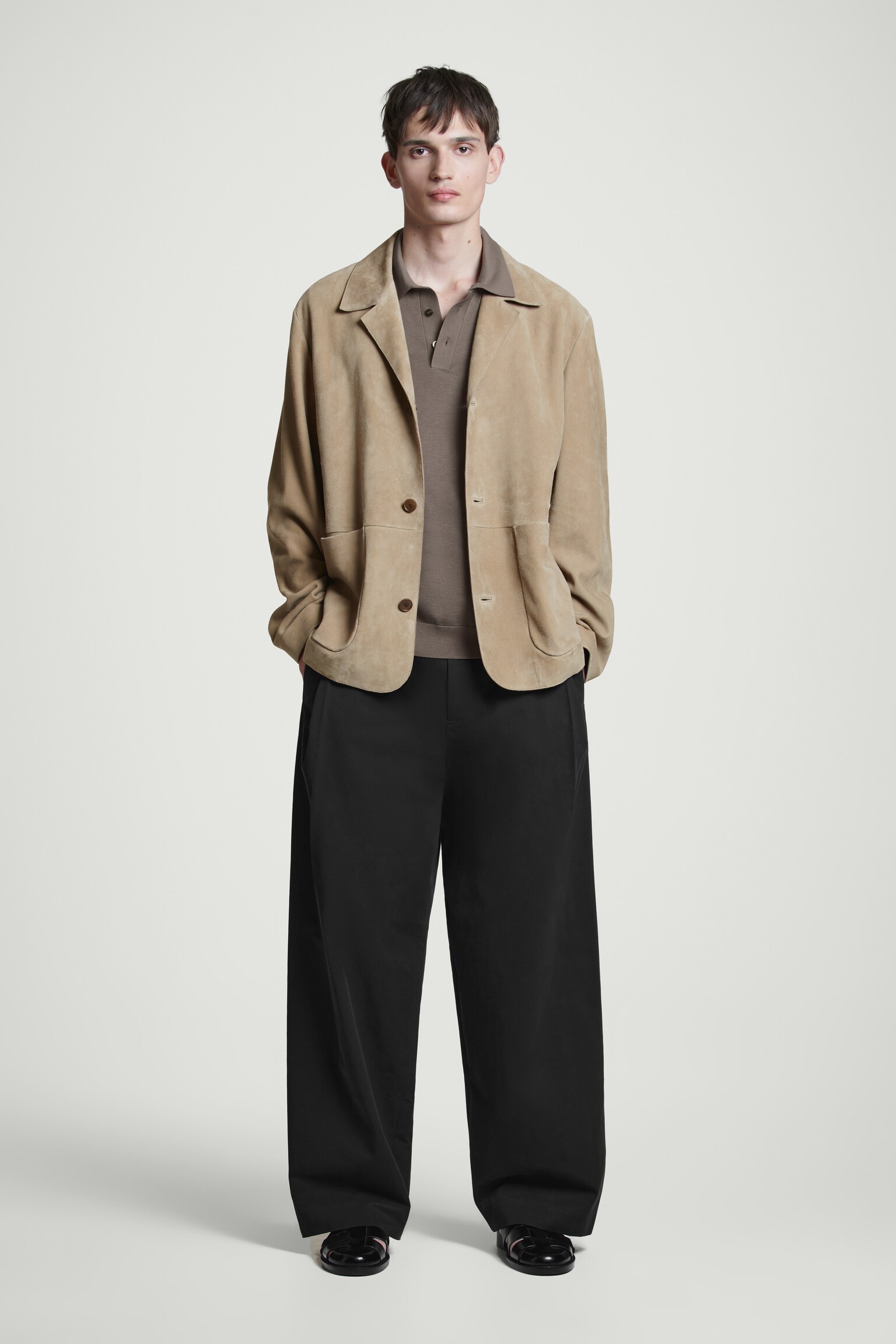 POLO SLIM EN MAILLE DE SOIE - TAUPE FONCÉ/NOIR/BLEU MARINE - 5