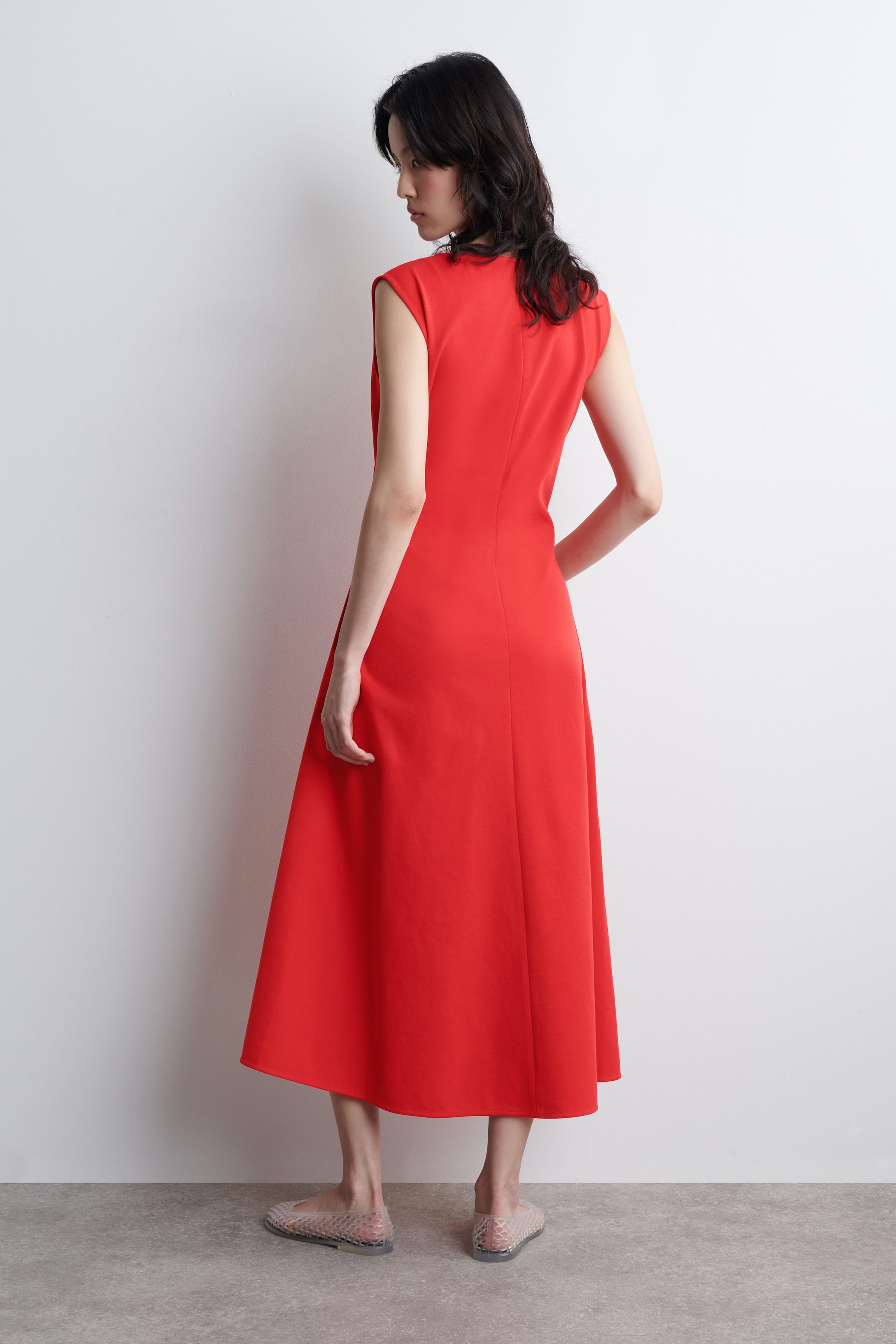 TWIST-DETAIL MIDI DRESS