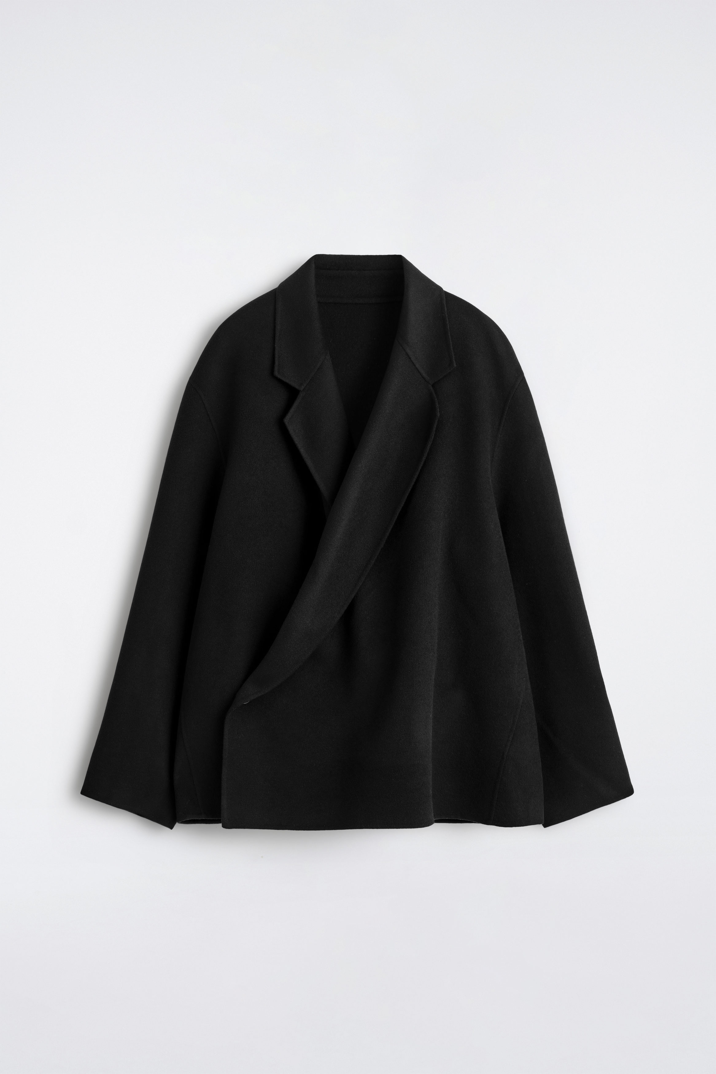 DOUBLE-FACED WOOL OVERSHIRT - BLACK | COS AU