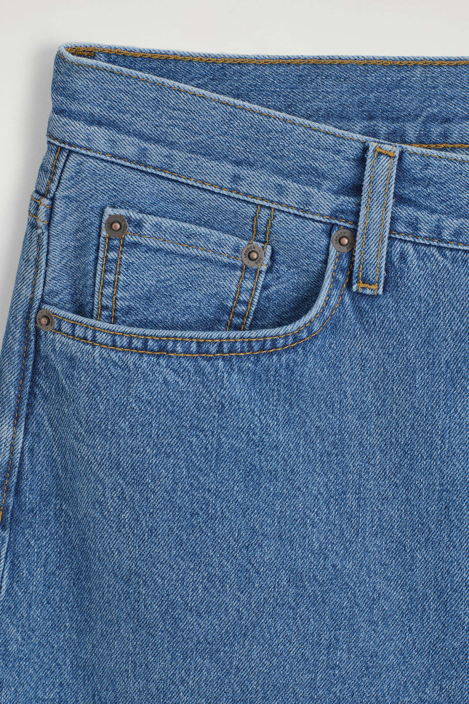 LONGLINE DENIM SHORTS - BLUE/LIGHT BLUE/CHALK/LIGHT BEIGE - 4
