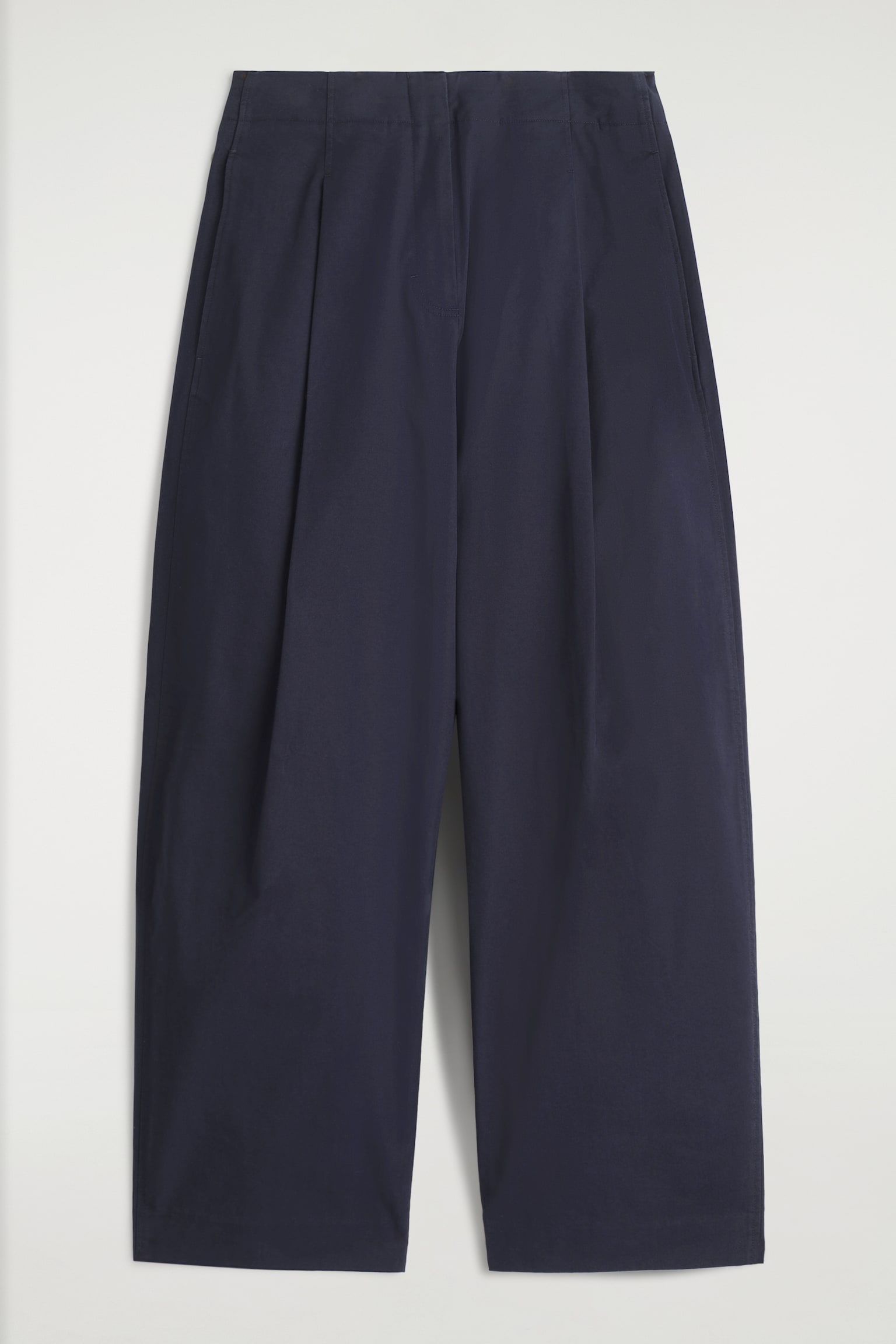 PANTALON CHINO À PLIS STYLE BARREL - BLEU MARINE/TAUPE - 2