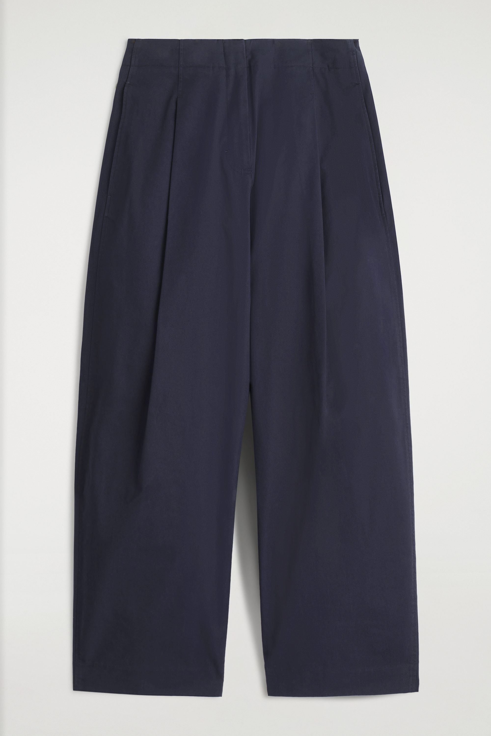 REGULAR ELASTICATED WOOL STRAIGHT-LEG TROUSERS - BLACK | COS