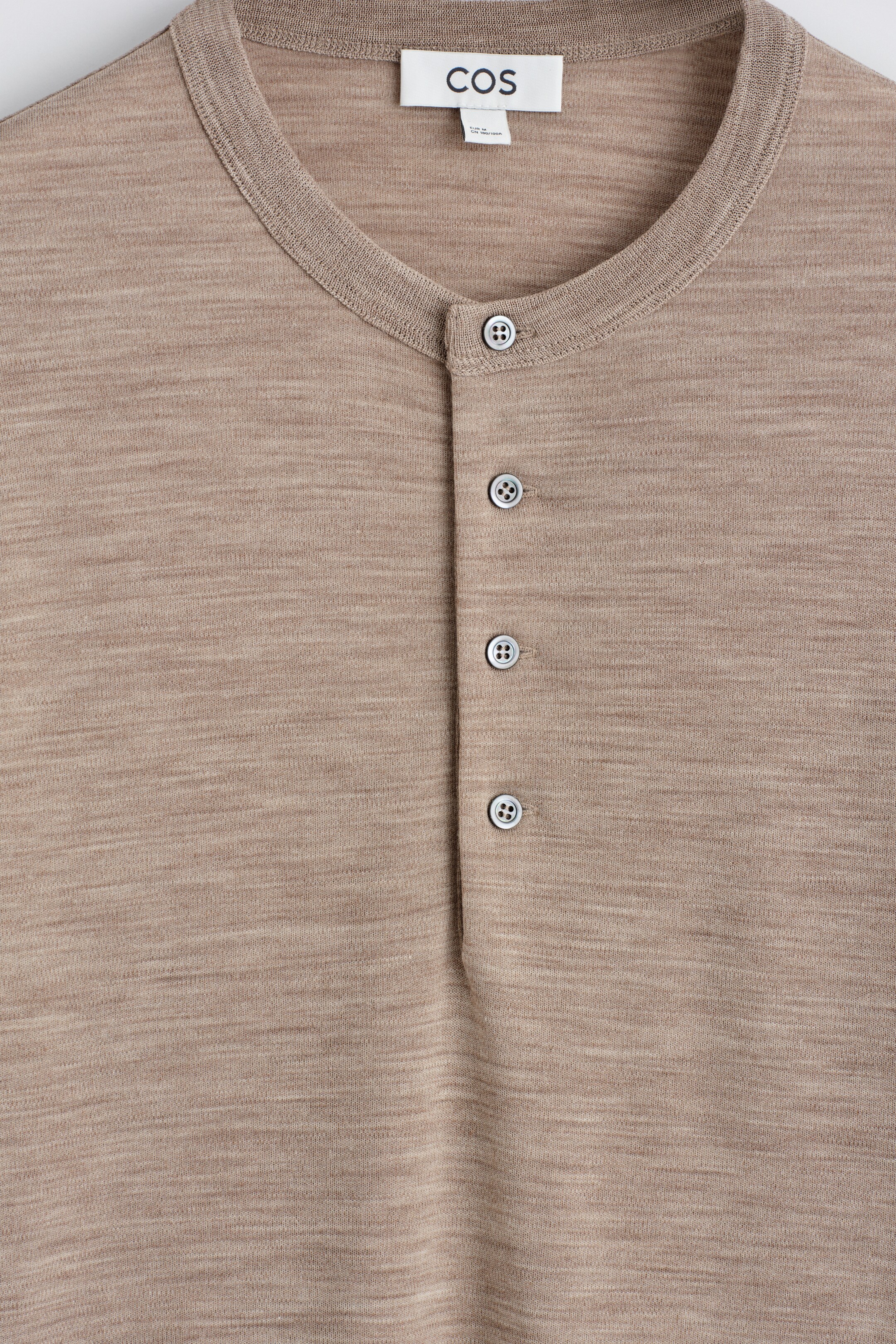 View larger image: WOOL-BLEND HENLEY TOP - BEIGE MÉLANGE - Men | H&M GB 7