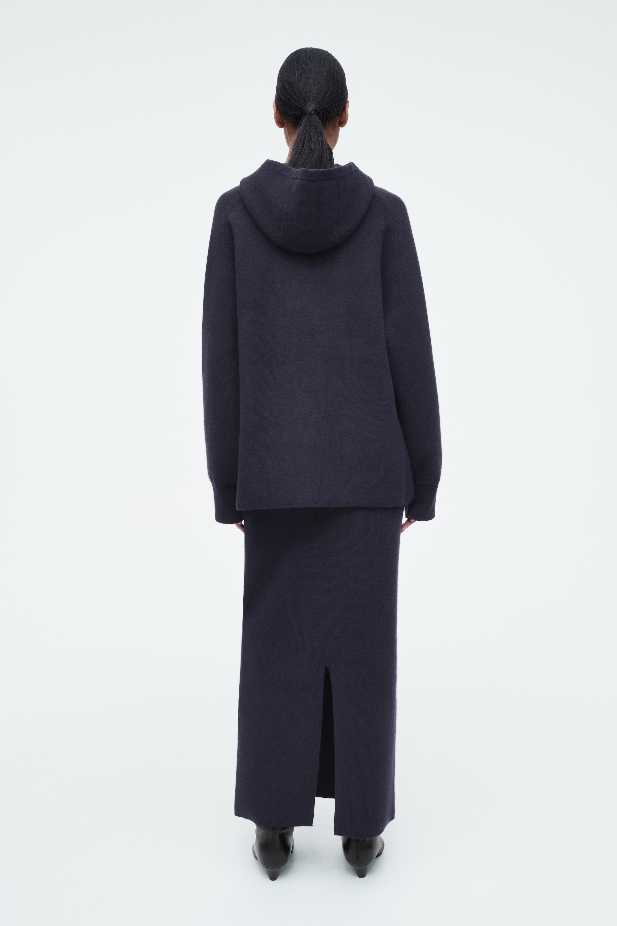 Visualizza immagine più grande: FELPA OVERSIZE IN LANA DOPPIATA CON CAPPUCCIO - BLU NAVY - DONNA | H&M IT 4