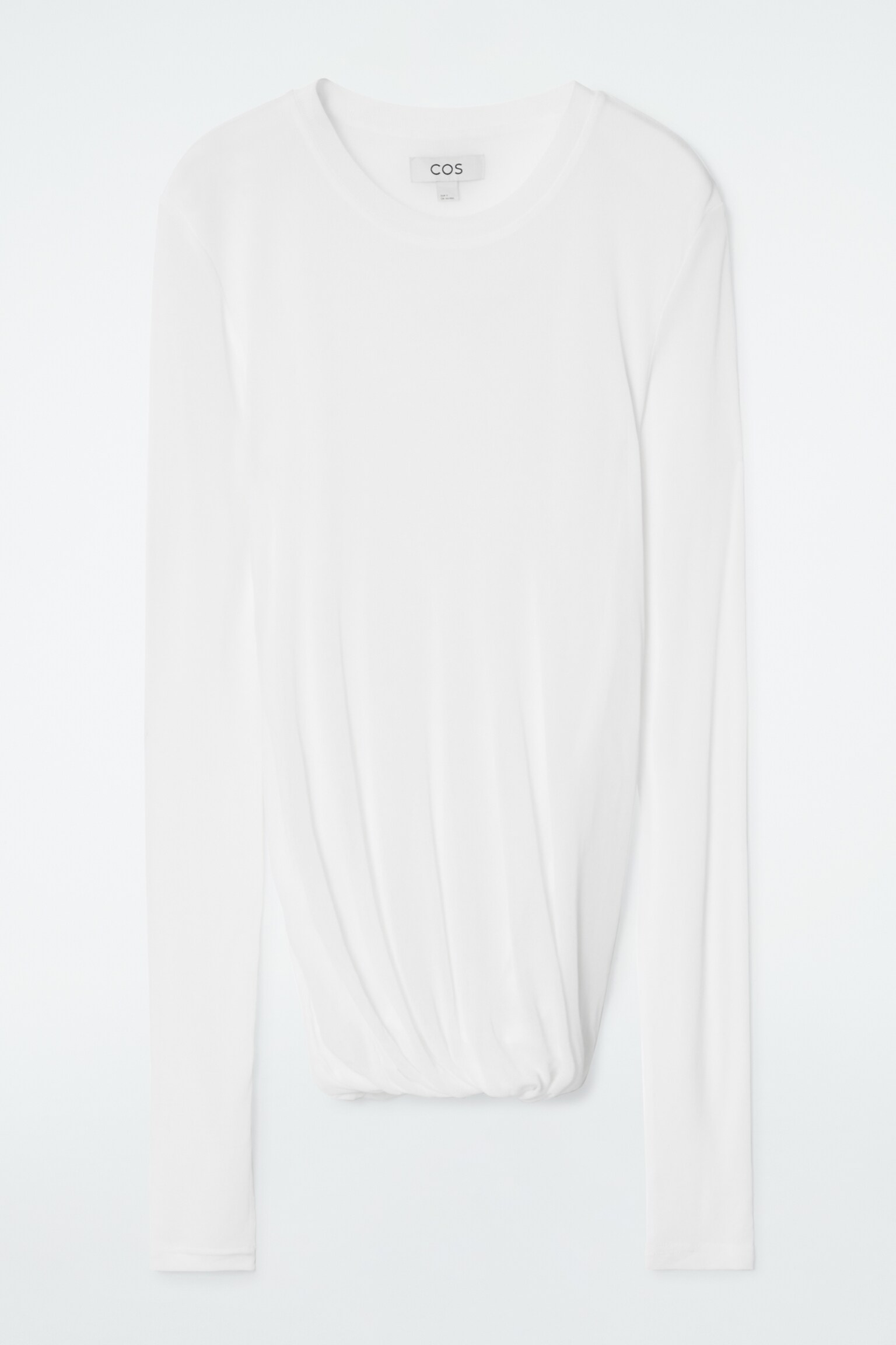 TWISTED-HEM SILK TOP - WHITE
