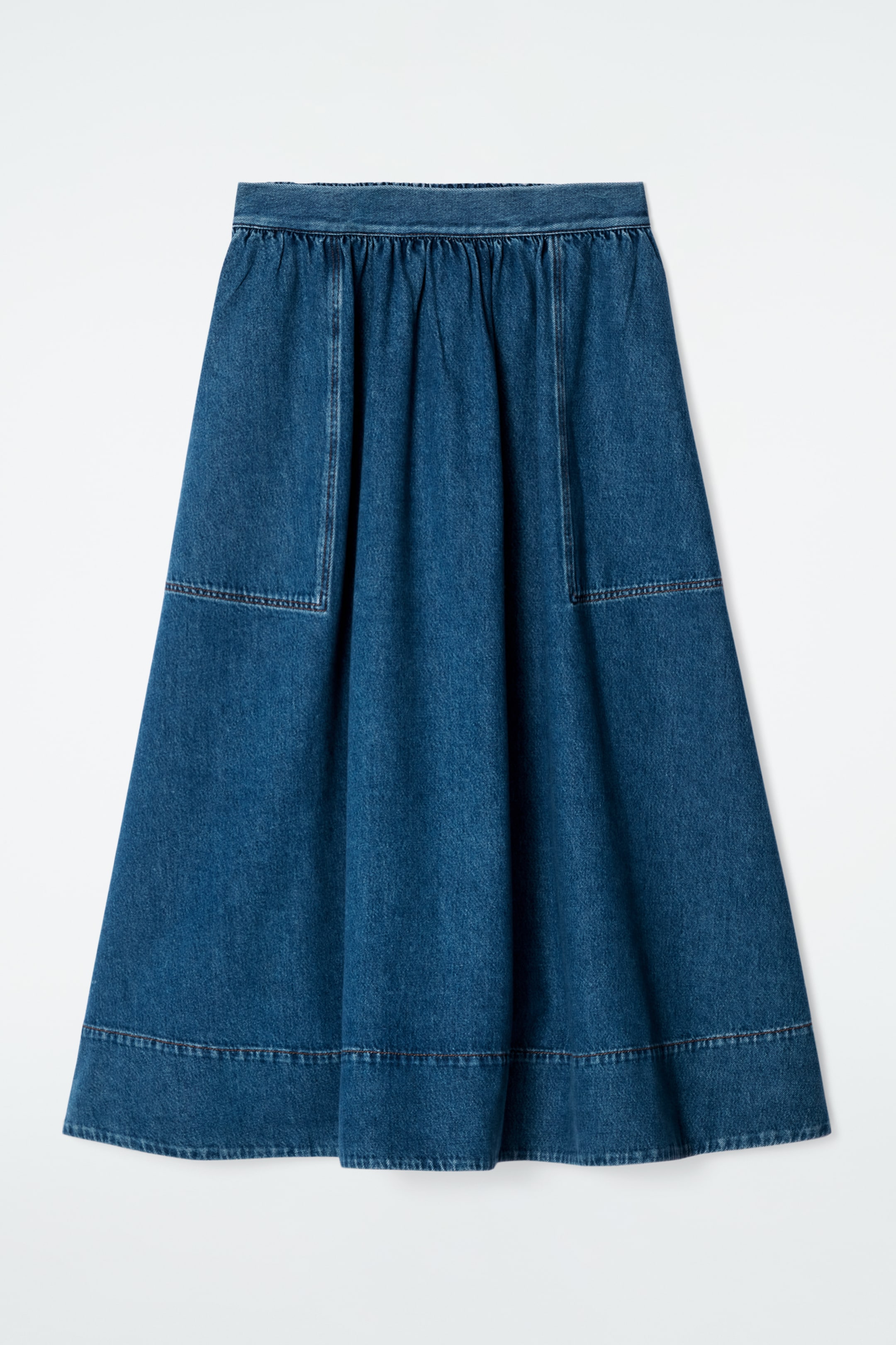 Agrandir l'image: JUPE MIDI À TAILLE ÉLASTIQUÉE EN DENIM - BLEU - FEMME | H&M FR 6