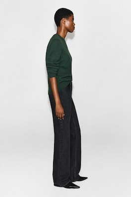 PURE CASHMERE CREW-NECK SWEATER — FOREST GREEN 5
