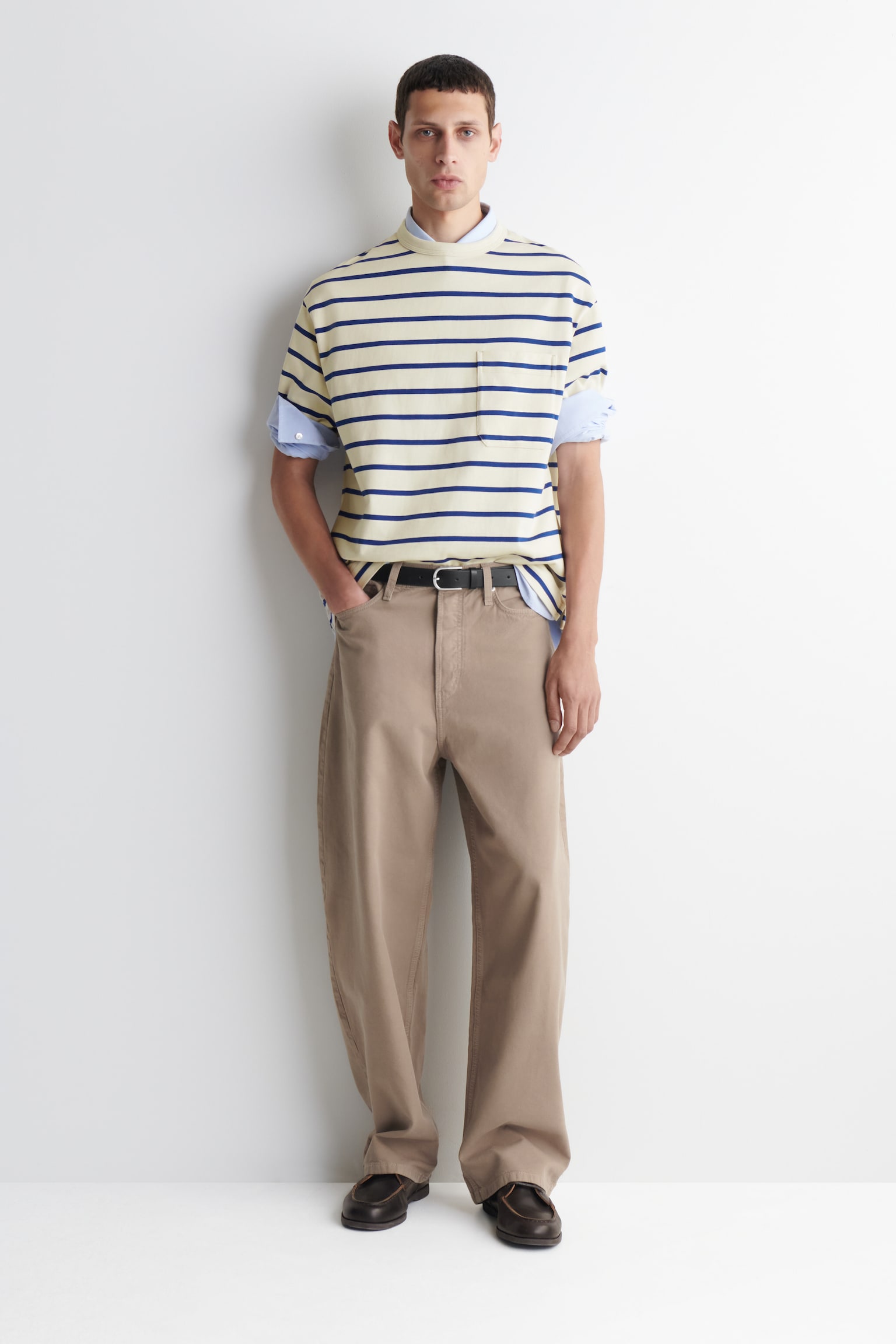 MALLOW JEANS MED TØNDEFORMEDE BEN – AFSLAPPET PASFORM - BEIGE/SORT/MØRKEBLÅ - 1