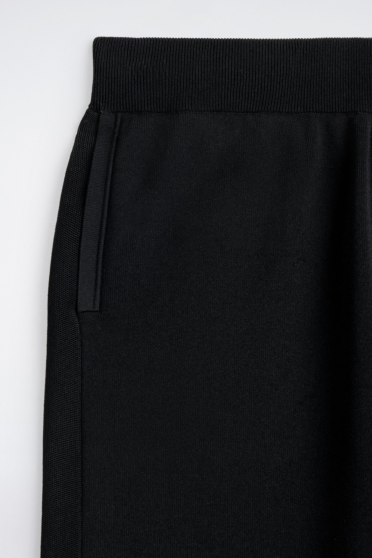 DOUBLE-FACED REGULAR-FIT STRAIGHT-LEG JOGGERS — BLACK