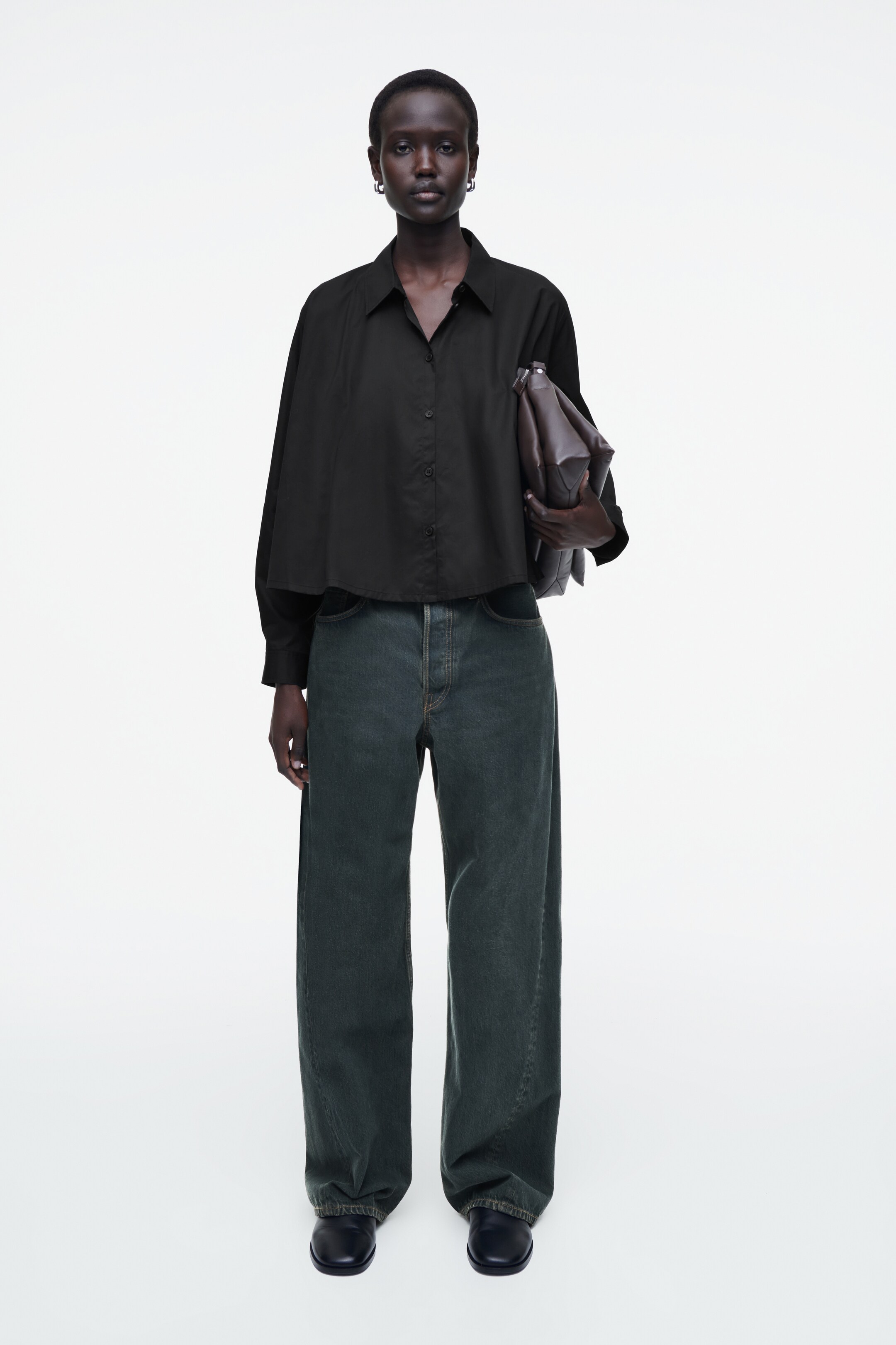 Agrandir l'image: CHEMISE DÉCONTRACTÉE ÉVASÉE EN COTON - NOIR - FEMME | H&M FR 5