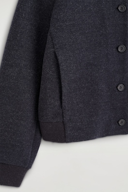 BOILED WOOL-BLEND BOMBER JACKET — CHARCOAL MÉLANGE 7
