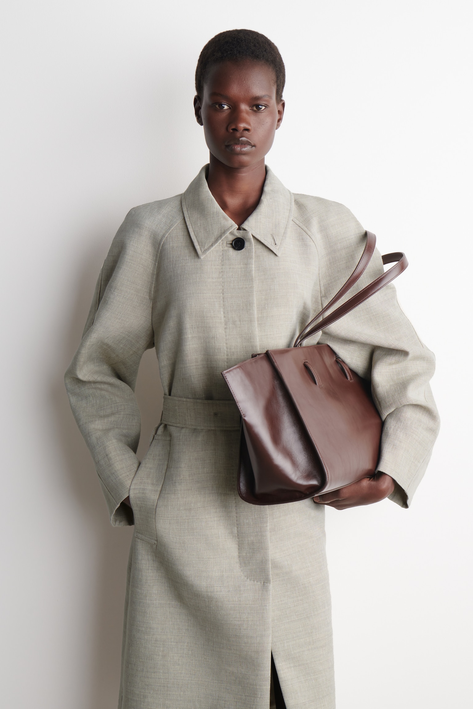 MONUMENT TOTE BAG - LEATHER - MAHOGANY - 7