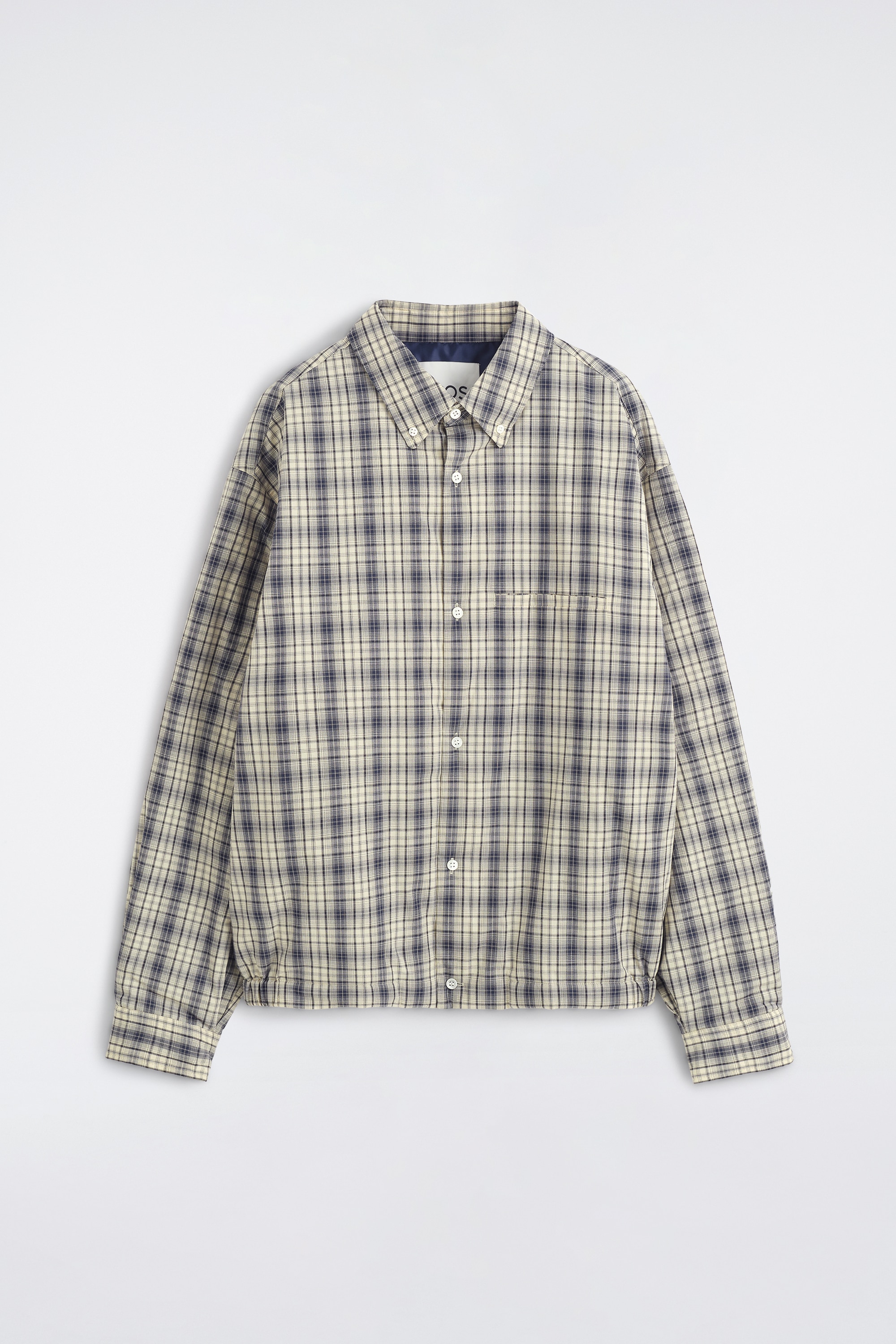 RUTIG VADDERAD OVERSHIRT I BOMULL - BEIGE / MARINBLÅ / RUTIG