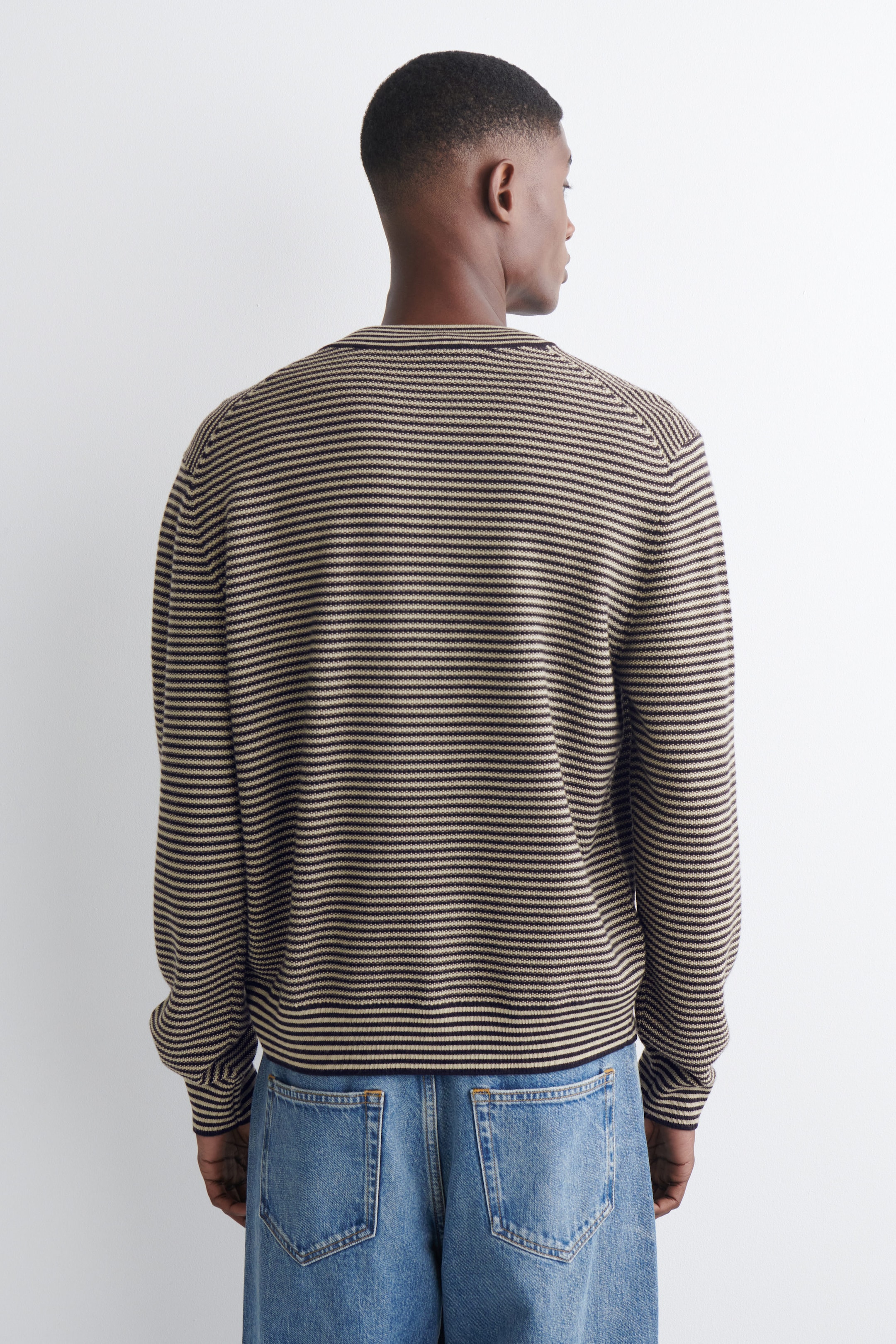 STRIPED MERINO WOOL CARDIGAN