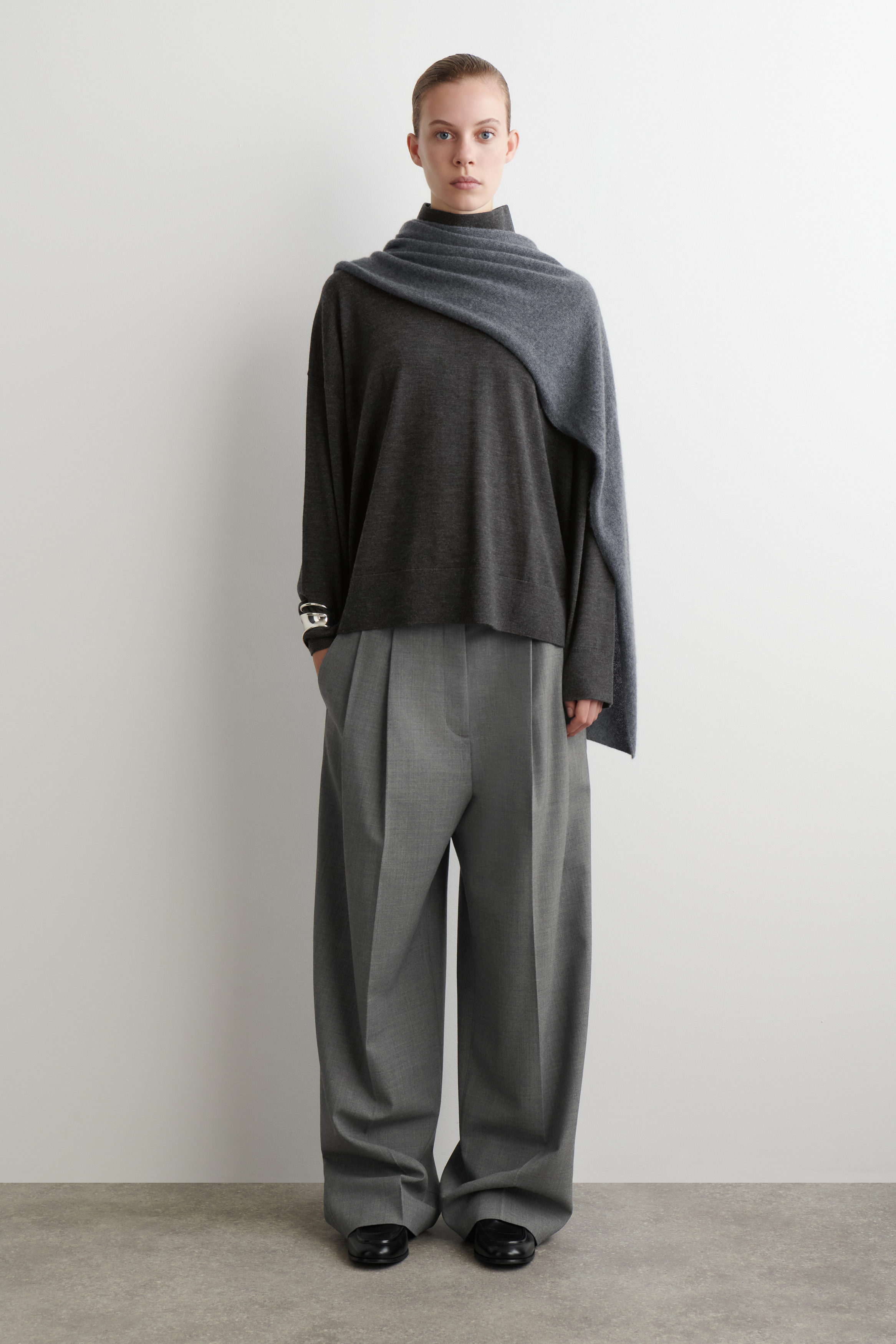 MERINO WOOL TURTLENECK SWEATER - DARK-GRAY MÉLANGE | COS US