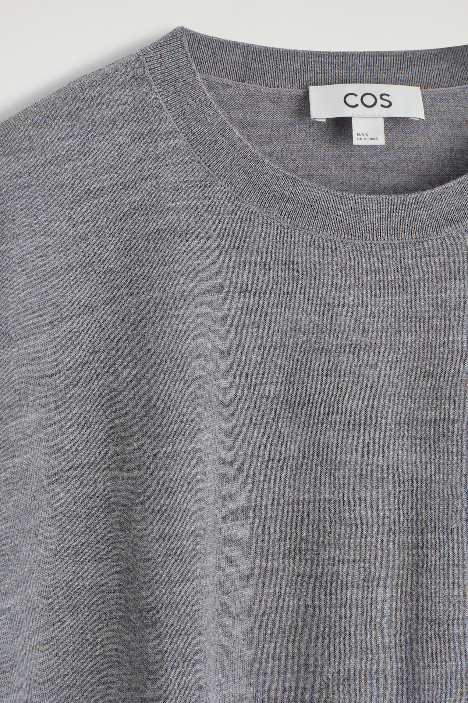 CIRCLE-CUT MERINO WOOL TOP - GREY MÉLANGE/BLACK - 6