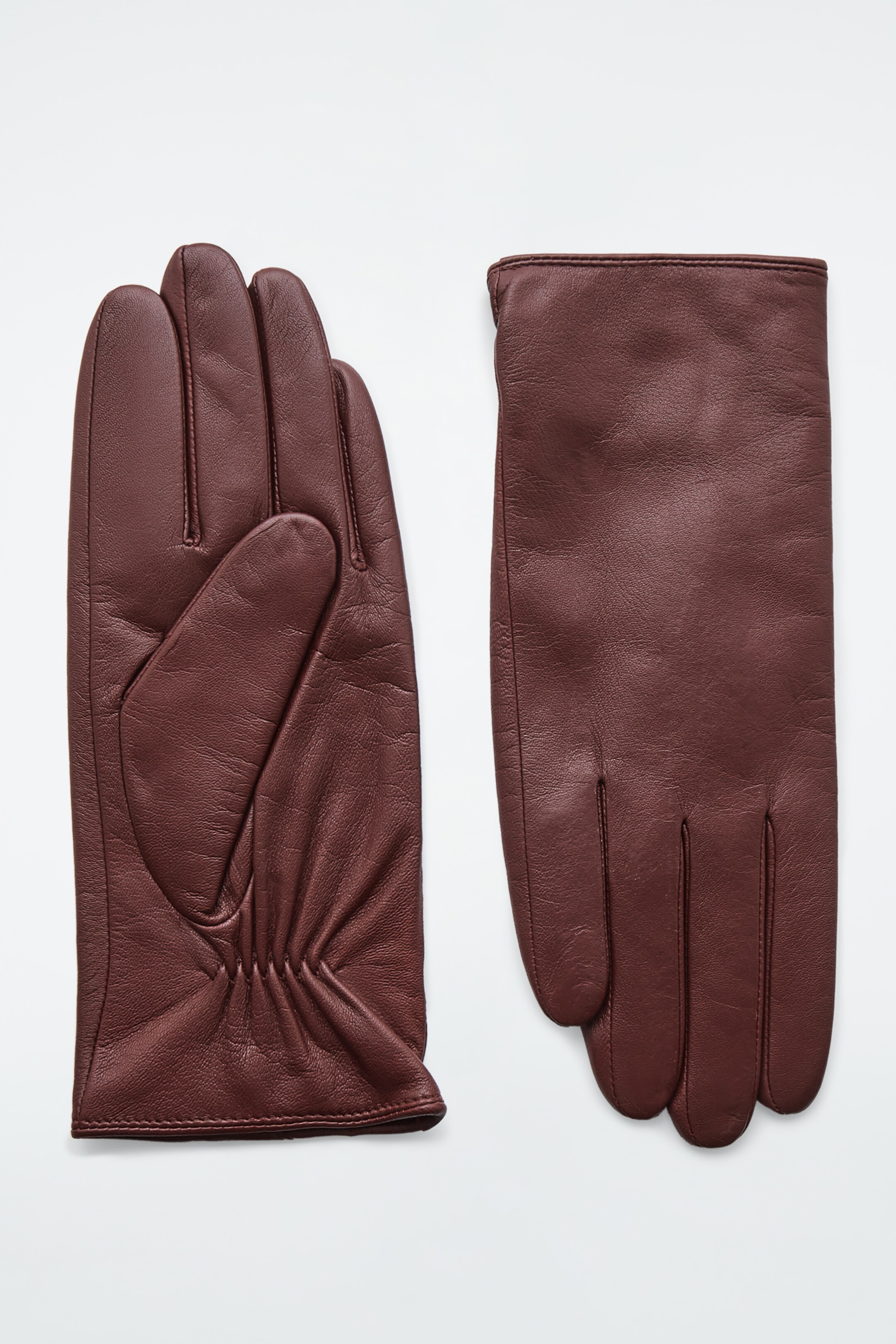 Grotere afbeelding bekijken: CASHMERE-LINED LEATHER GLOVES - BURGUNDY - DAMES | H&M NL 1