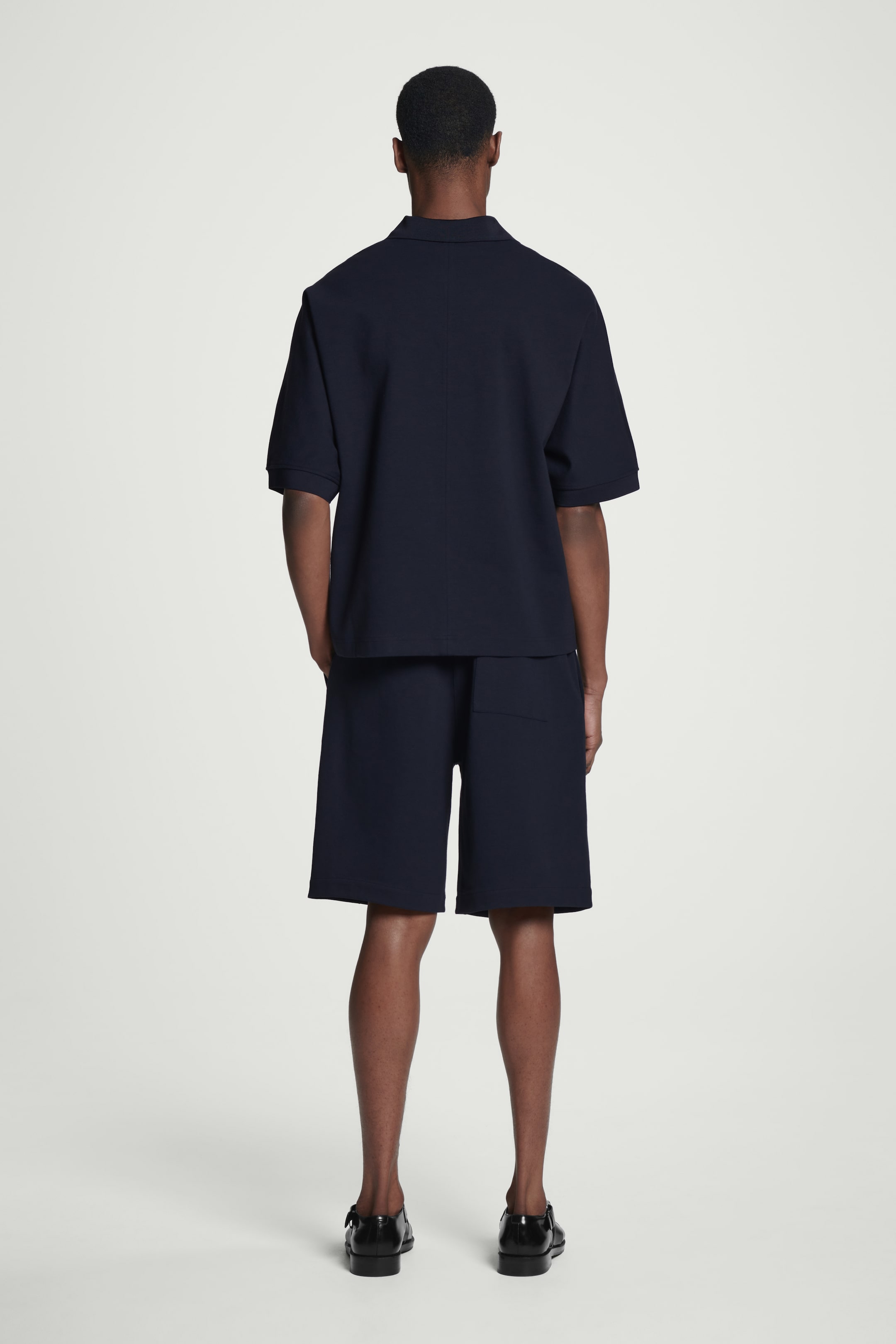 View larger image: OPEN-COLLAR MERCERISED-JERSEY POLO SHIRT - NAVY - Men | H&M GB 4