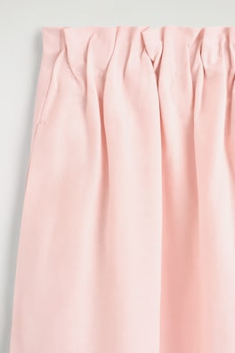 COTTON-LINEN BALLOON MIDI SKIRT — PINK 5