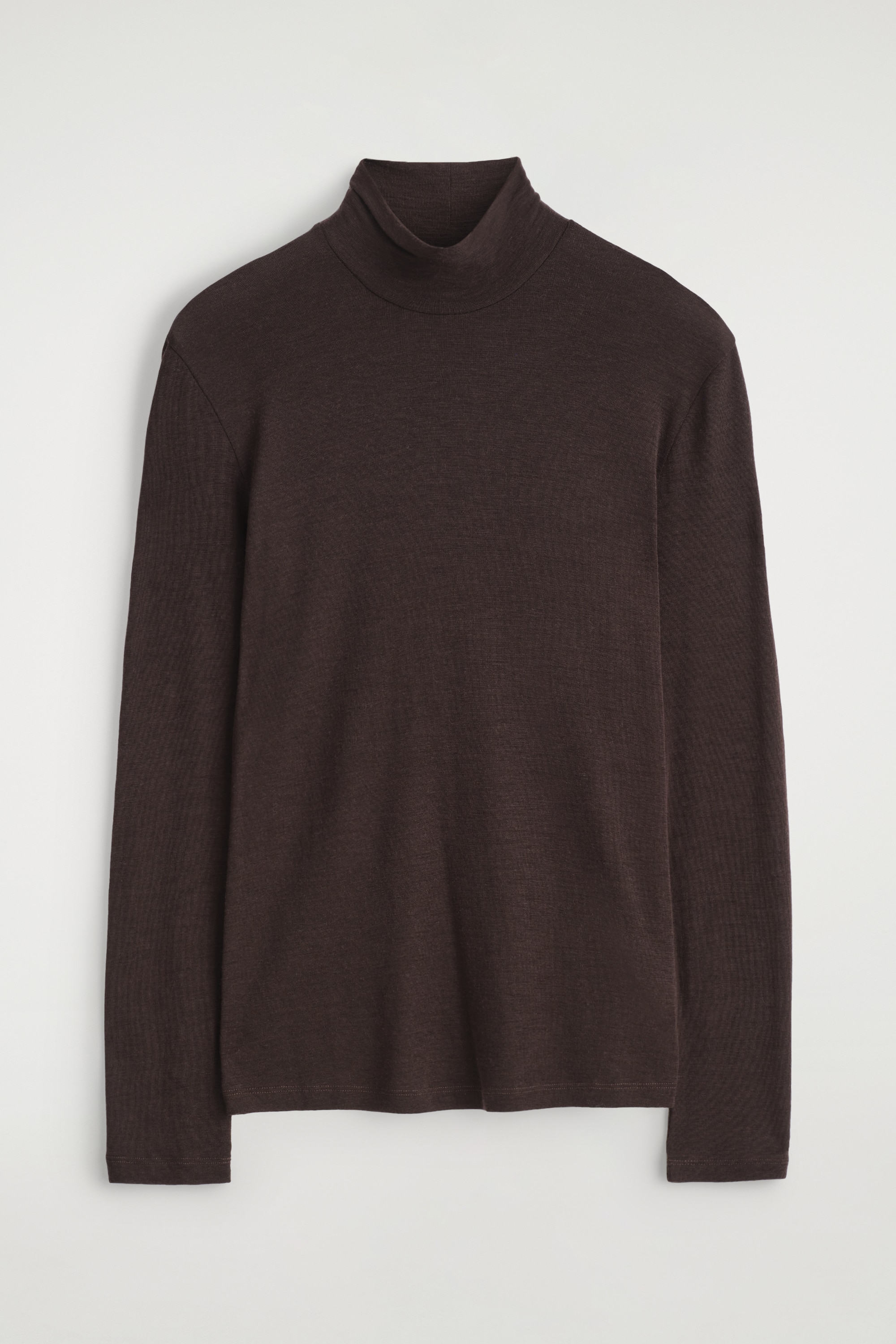HAUT À COL ROULÉ SLIM EN JERSEY DE LAINE - BRUN FONCÉ/GRIS FONCÉ/NOIR