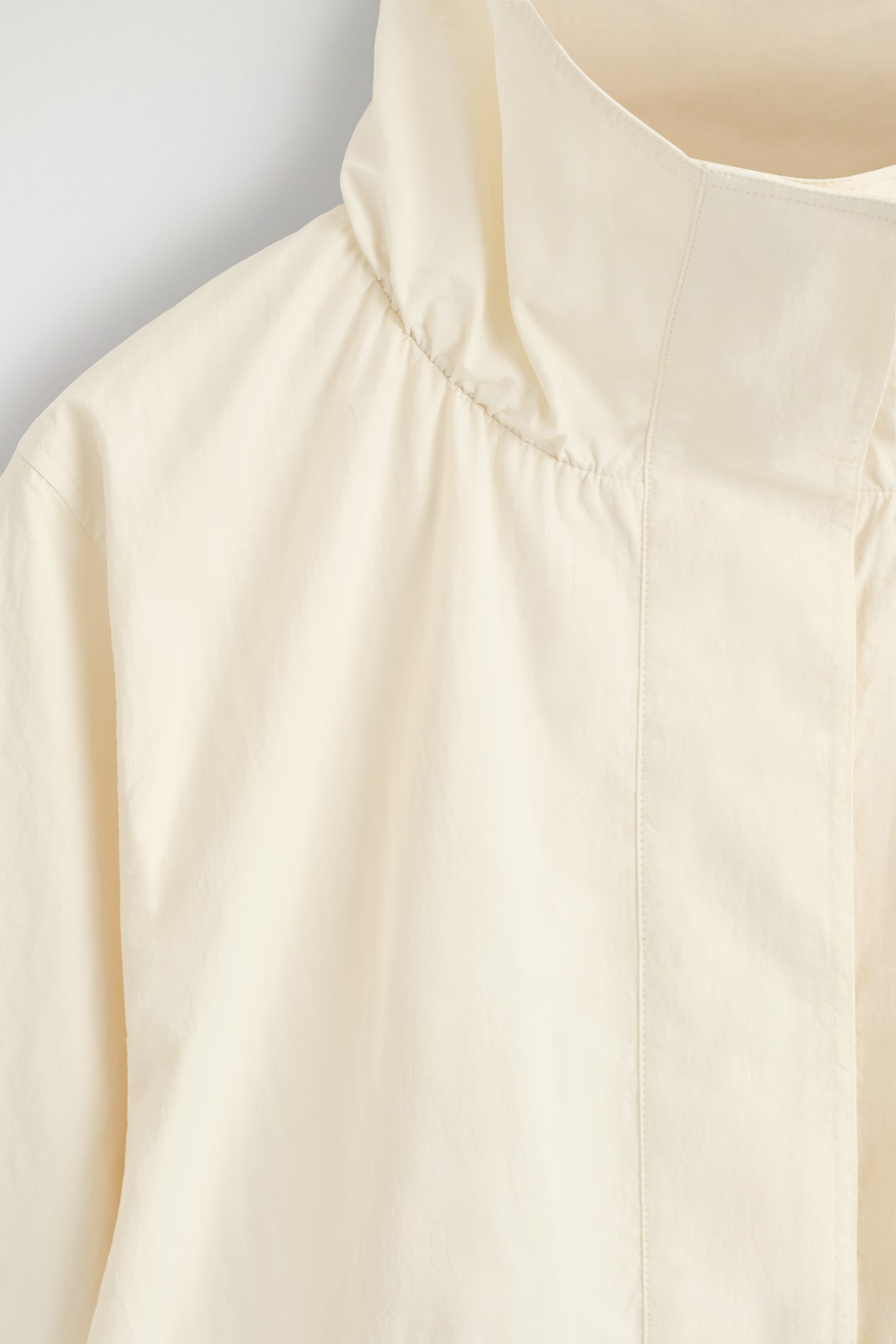 NYLON mock-NECK JACKET — OFF-WHITE