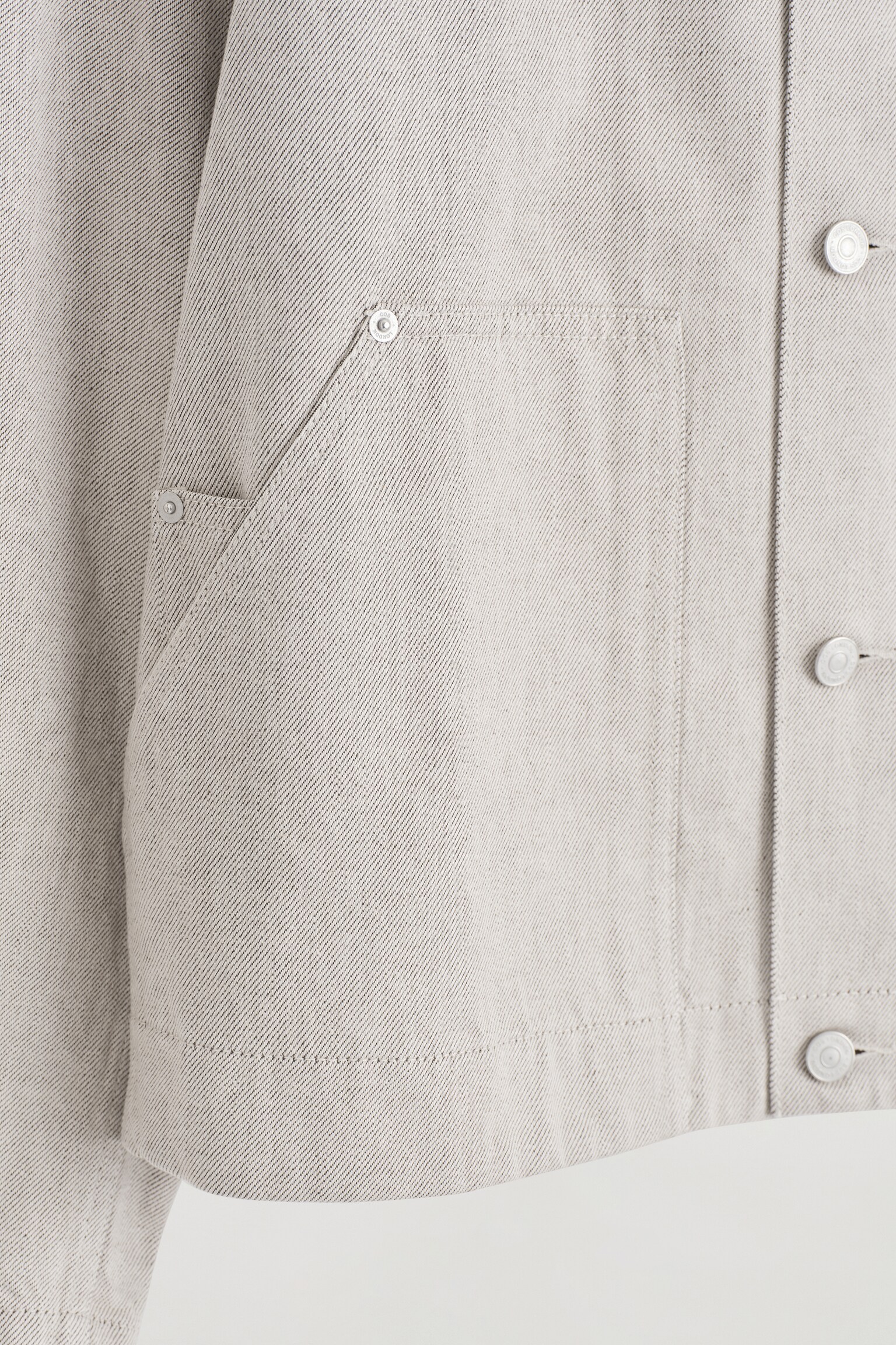CHAQUETA DE DENIM LAVADO - BEIGE/AZUL OSCURO - 8