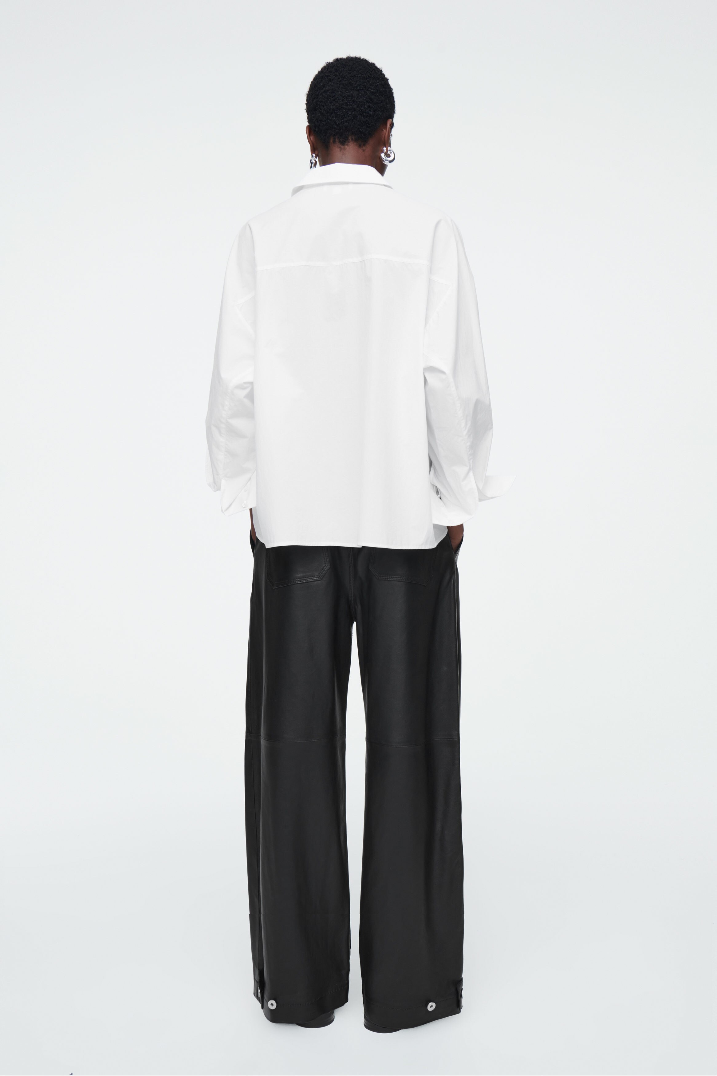 RELAXED DOUBLE-CUFF SHIRT - WHITE | COS
