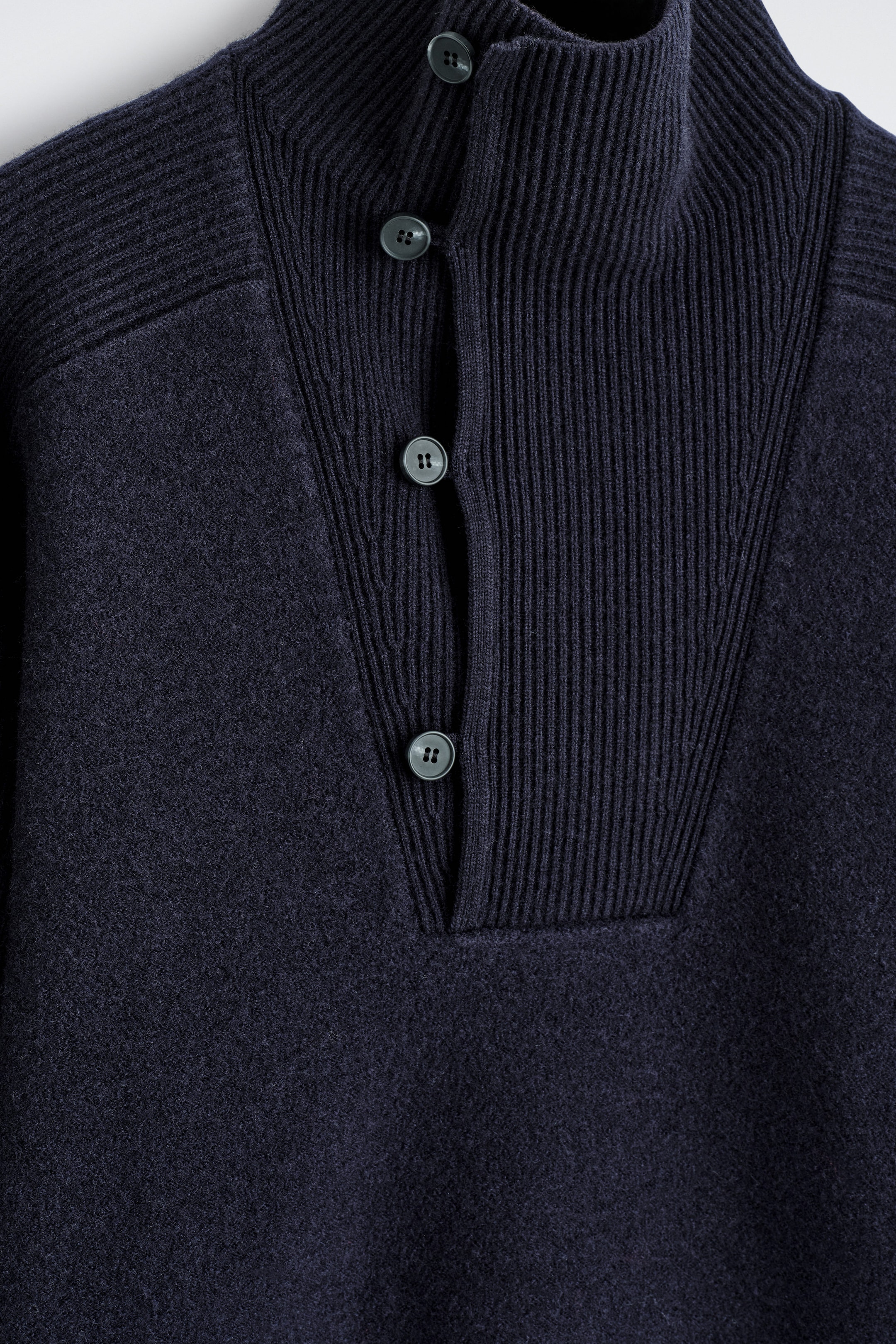 PANELLED MERINO WOOL FUNNEL-NECK JUMPER