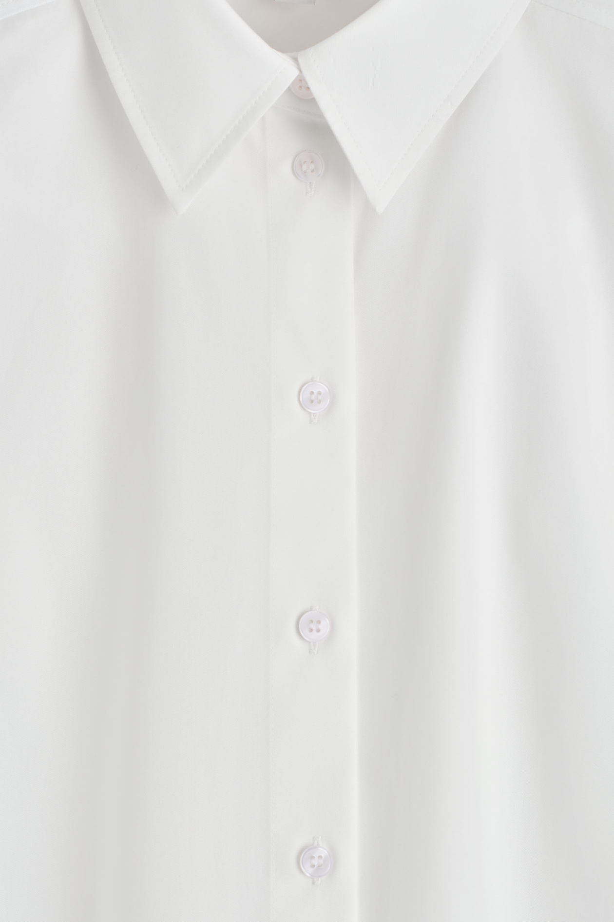 ROUNDED PIMA COTTON SHIRT — WHITE