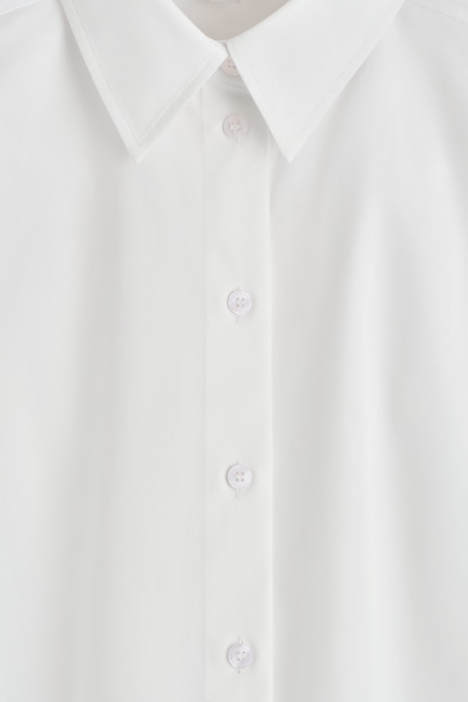 ROUNDED PIMA COTTON SHIRT — WHITE