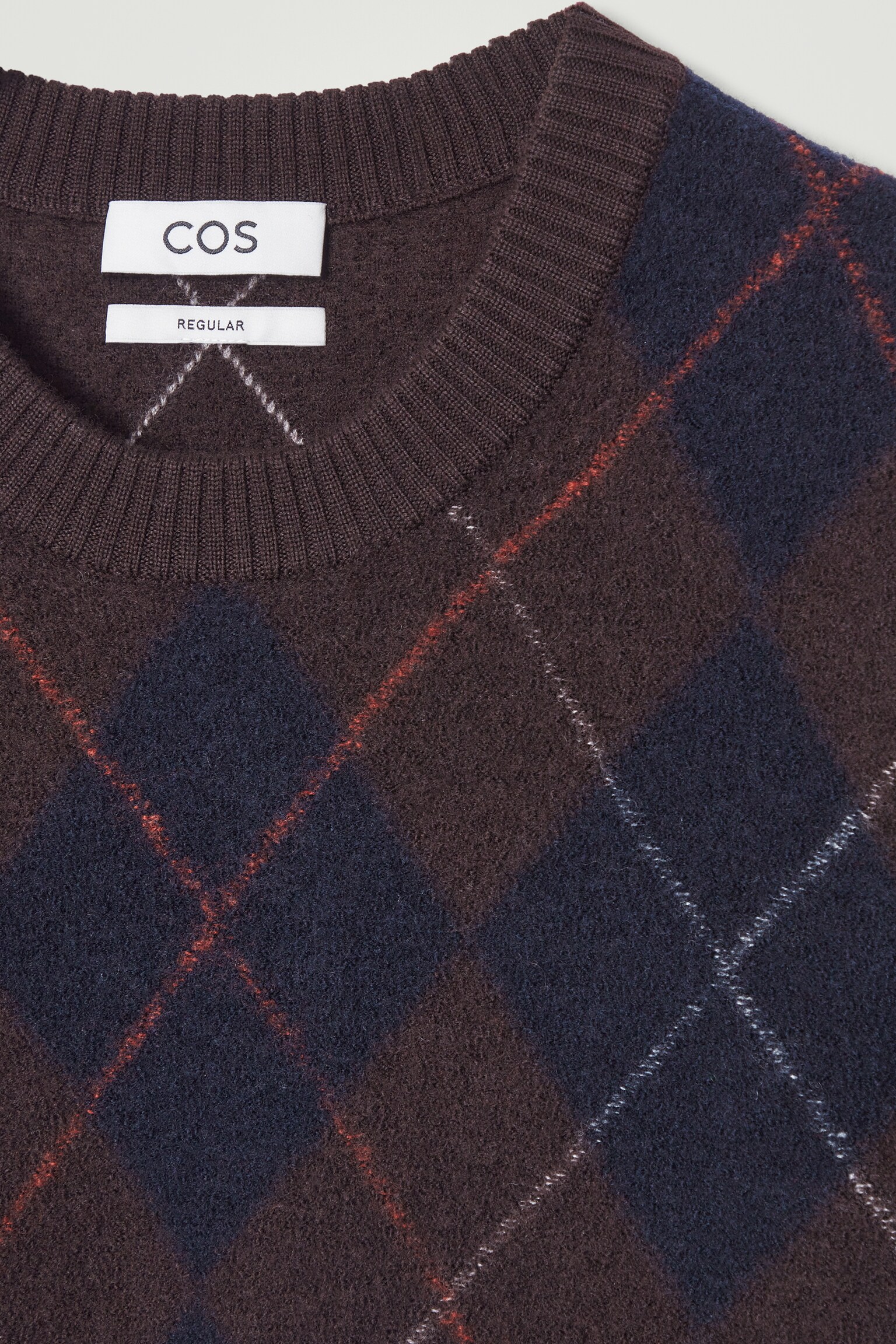 ARGYLE BOILED-WOOL JUMPER - BROWN / ARGYLE - 2