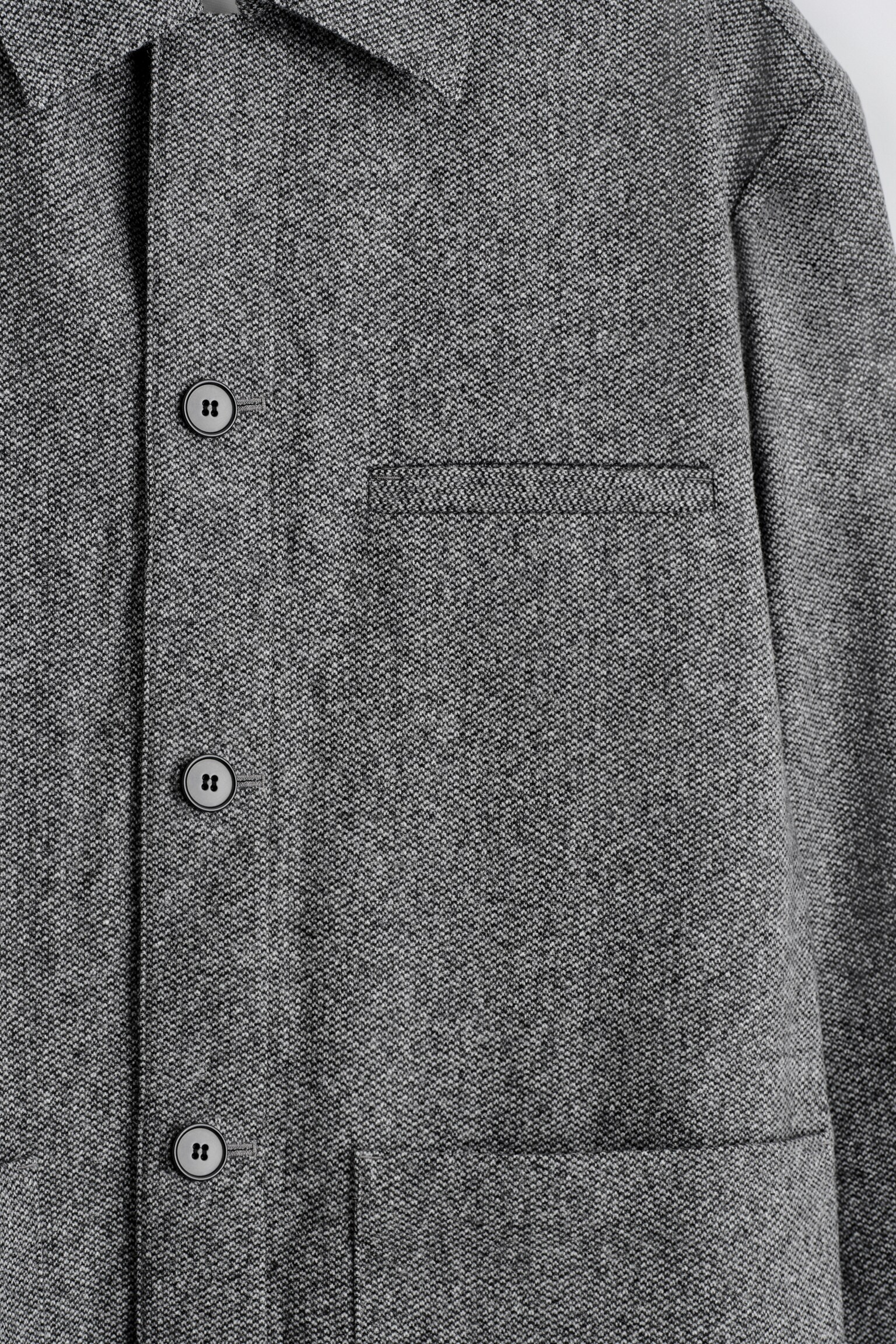 WOOL OVERSHIRT - GREY / BIRDSEYE/CHARCOAL / HERRINGBONE - 6