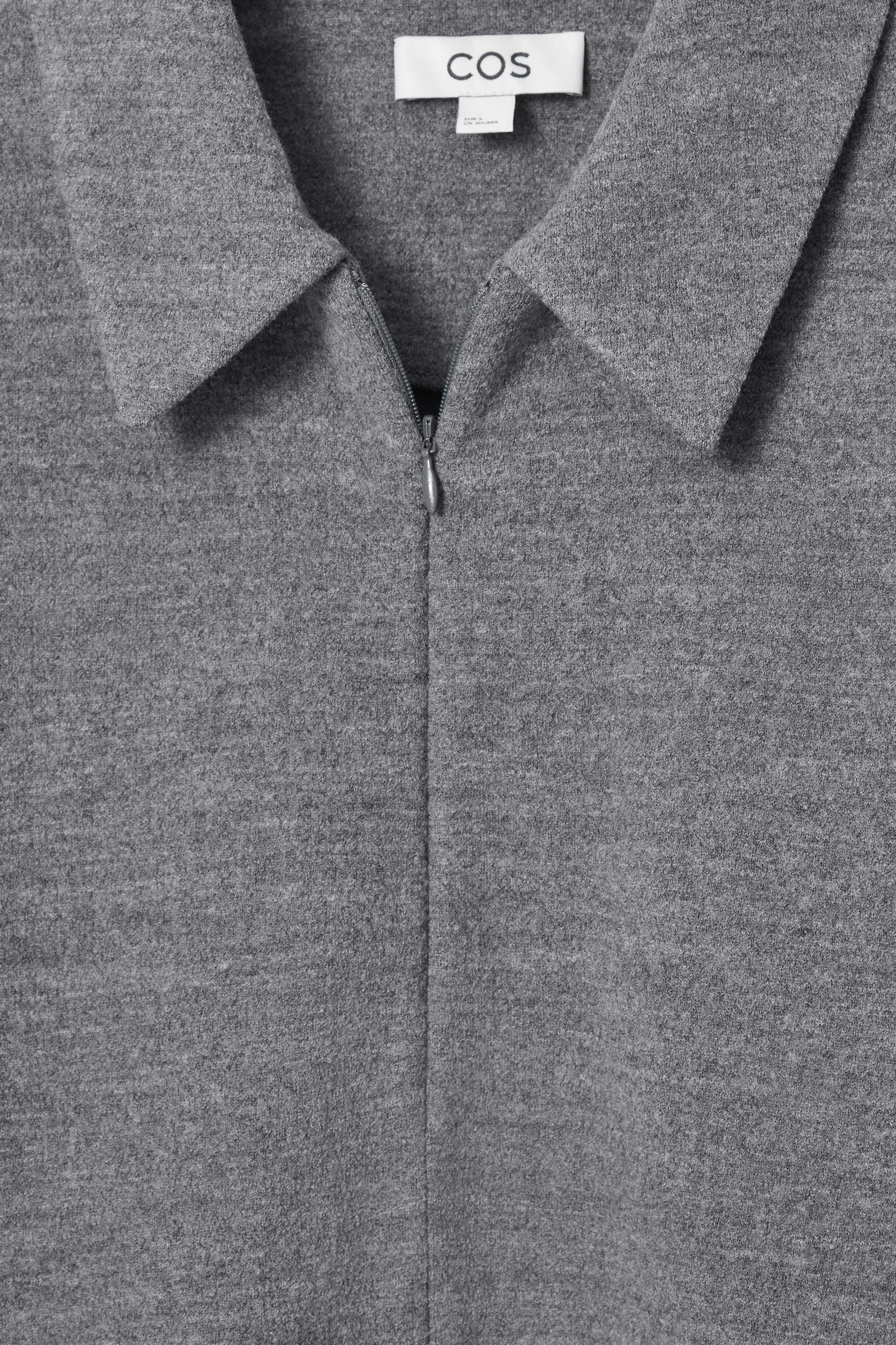 BOILED-WOOL ZIP-UP CARDIGAN - GREY MÉLANGE | COS