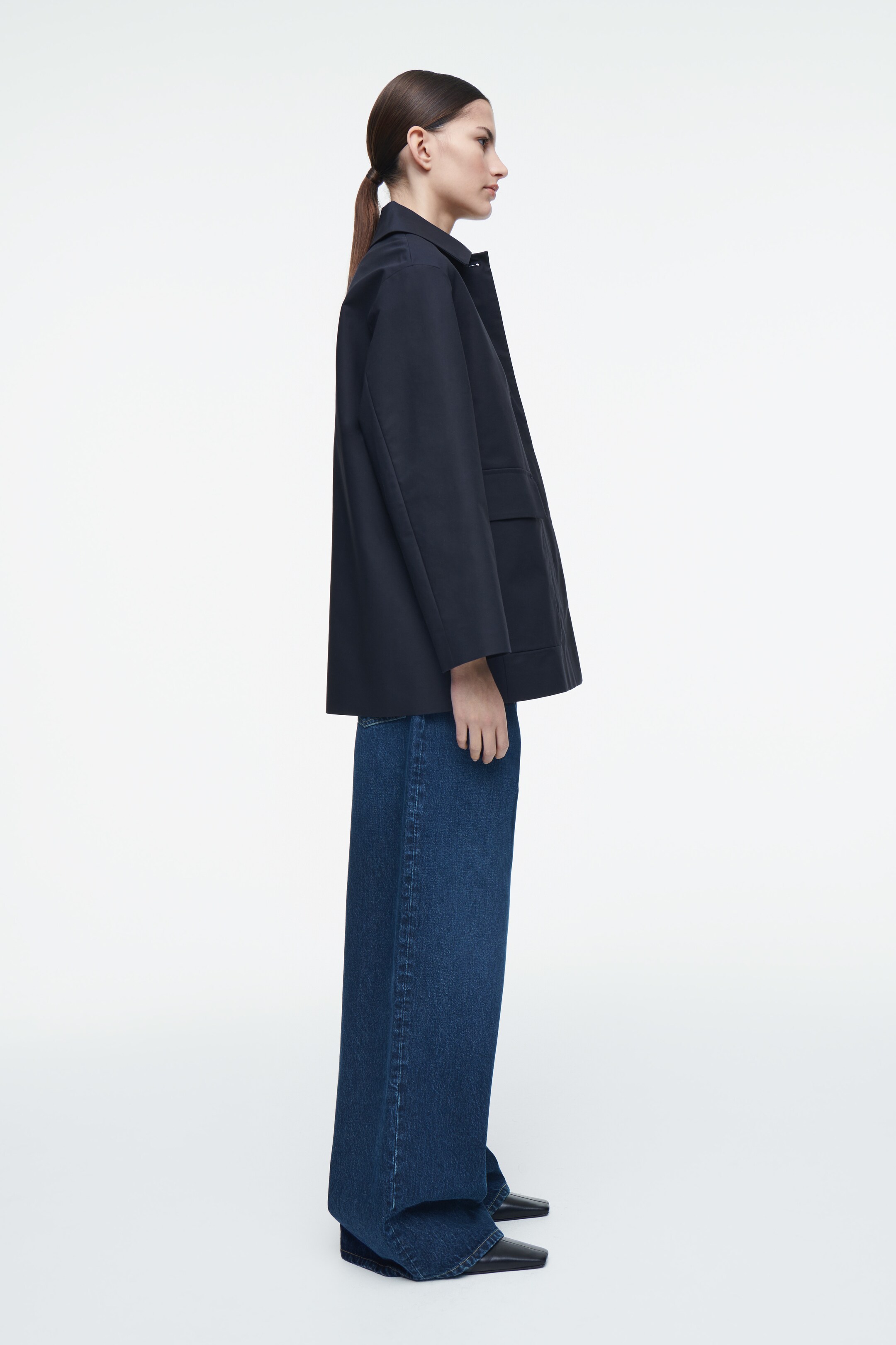 View larger image: COLLARED COTTON CAR JACKET - NAVY - Ladies | H&M GB 2