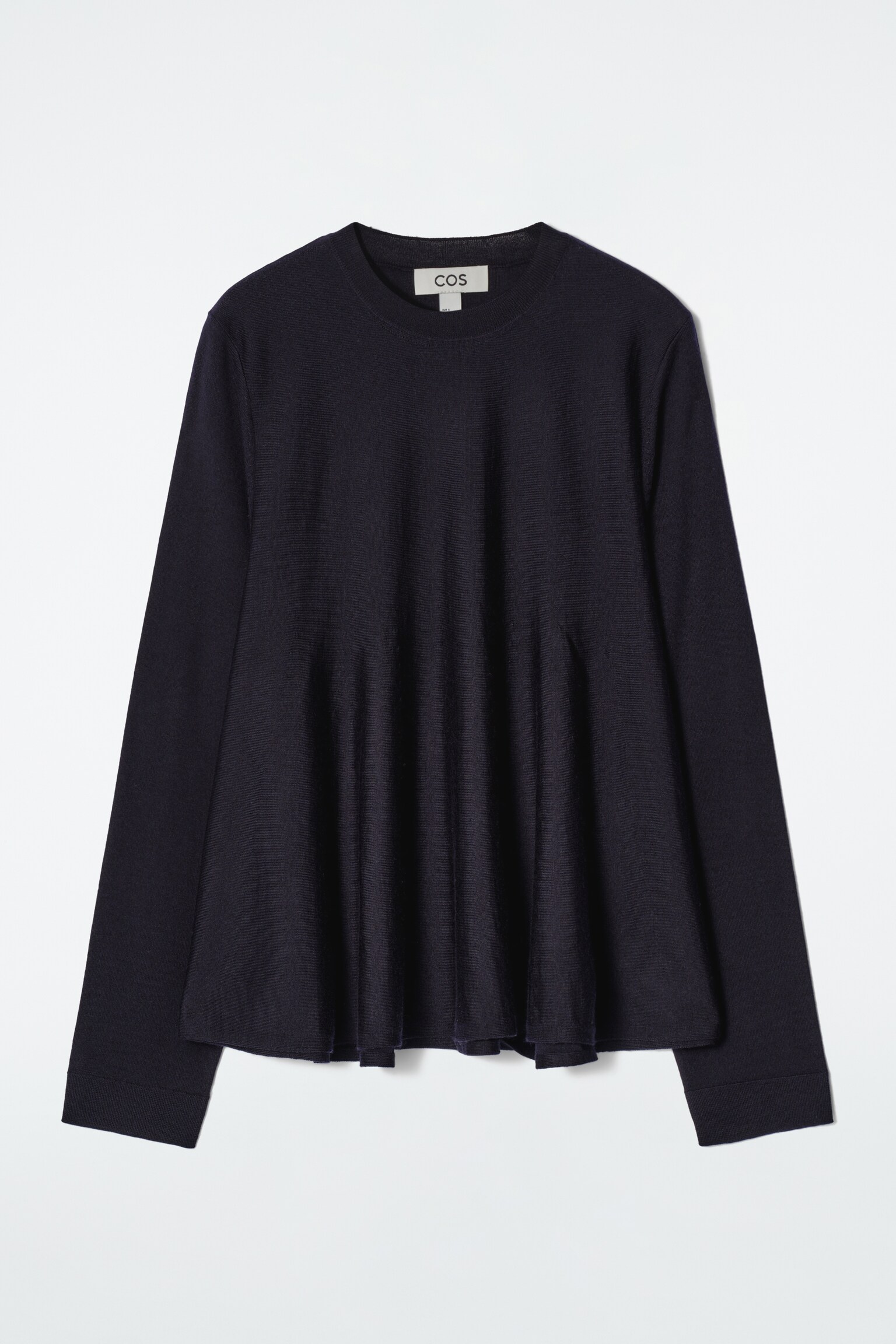 PULL TRAPÈZE EN LAINE MÉRINOS - BLEU MARINE/ROUGE - 2