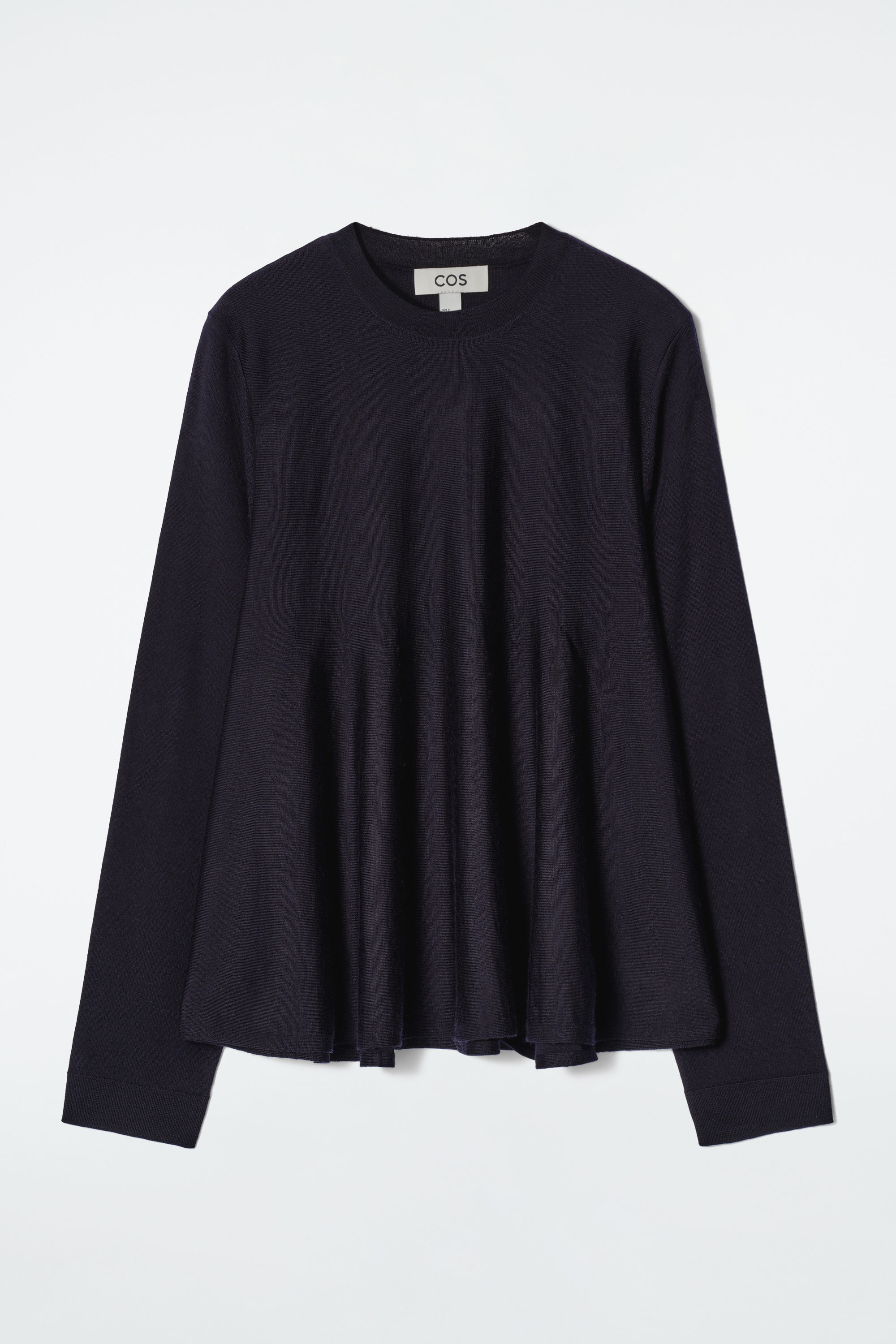 TRAPEZE MERINO WOOL SWEATER - NAVY | COS US