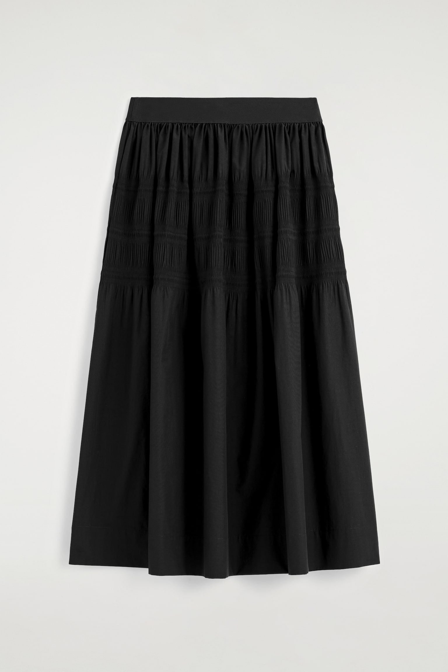 Gelaagde midi-rok met plooien - ZWART/WIT - 1