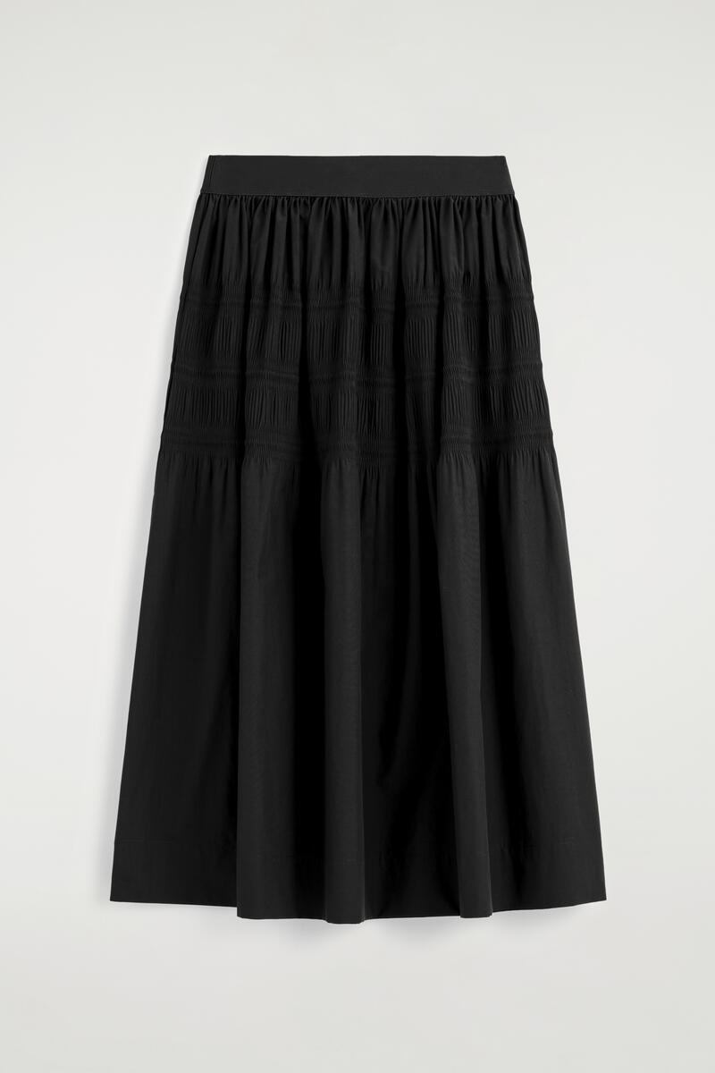 Tiered Gathered Midi Skirt
