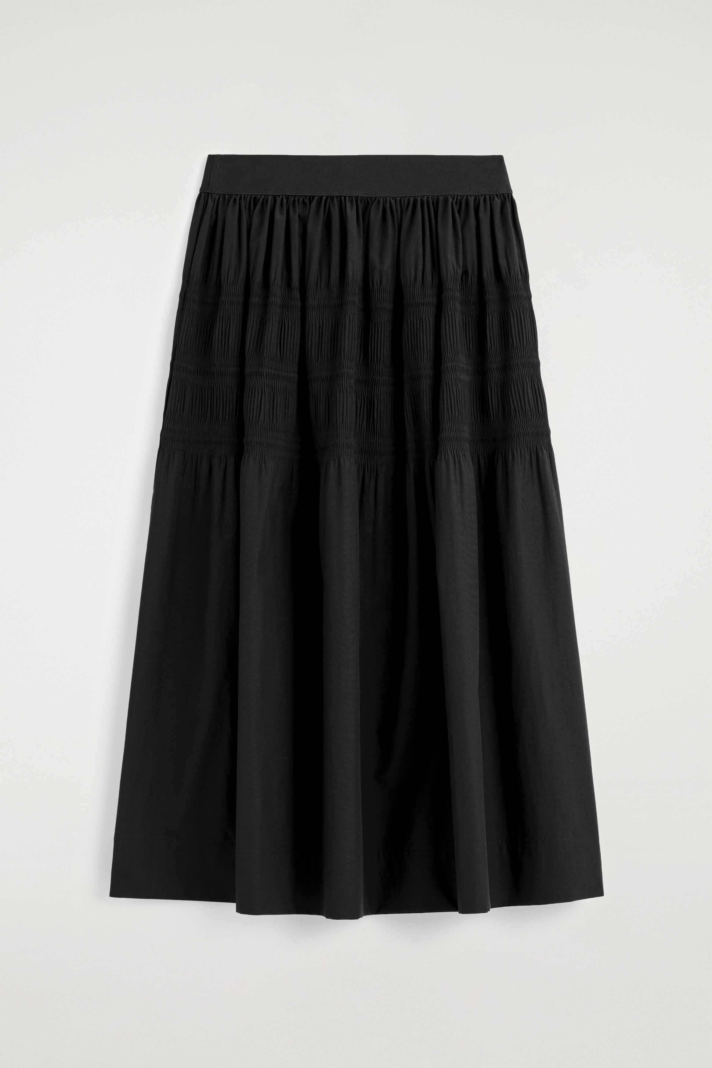 TIERED GATHERED MIDI SKIRT - BLACK | COS NO