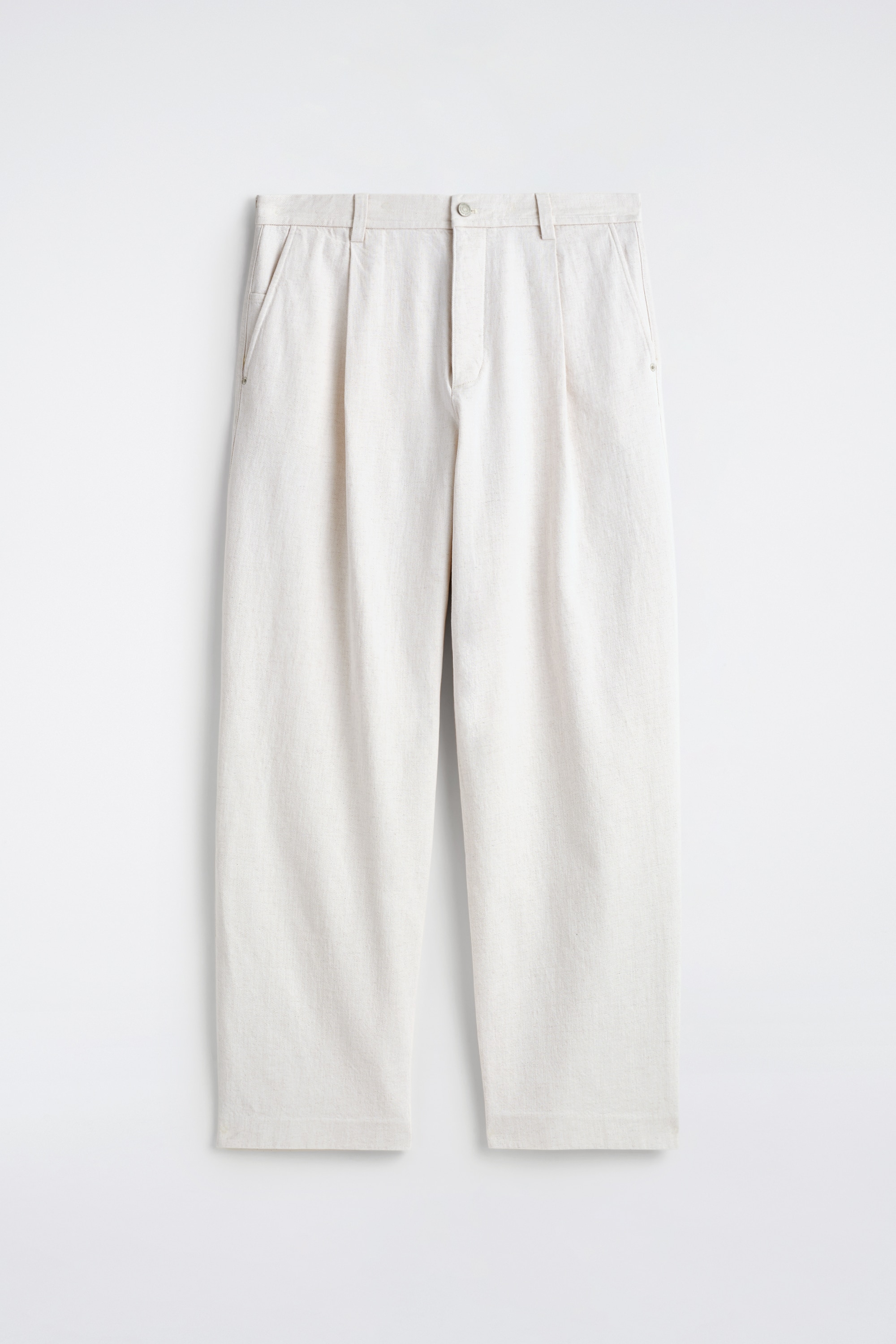 HOSE AUS DENIM MIT WEITEM BEIN UND BÜGELFALTEN - WEISS/INDIGOBLAU/SCHWARZ