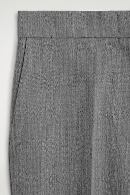 TAILORED WOOL STRAIGHT-LEG PANTS — HEATHER 6