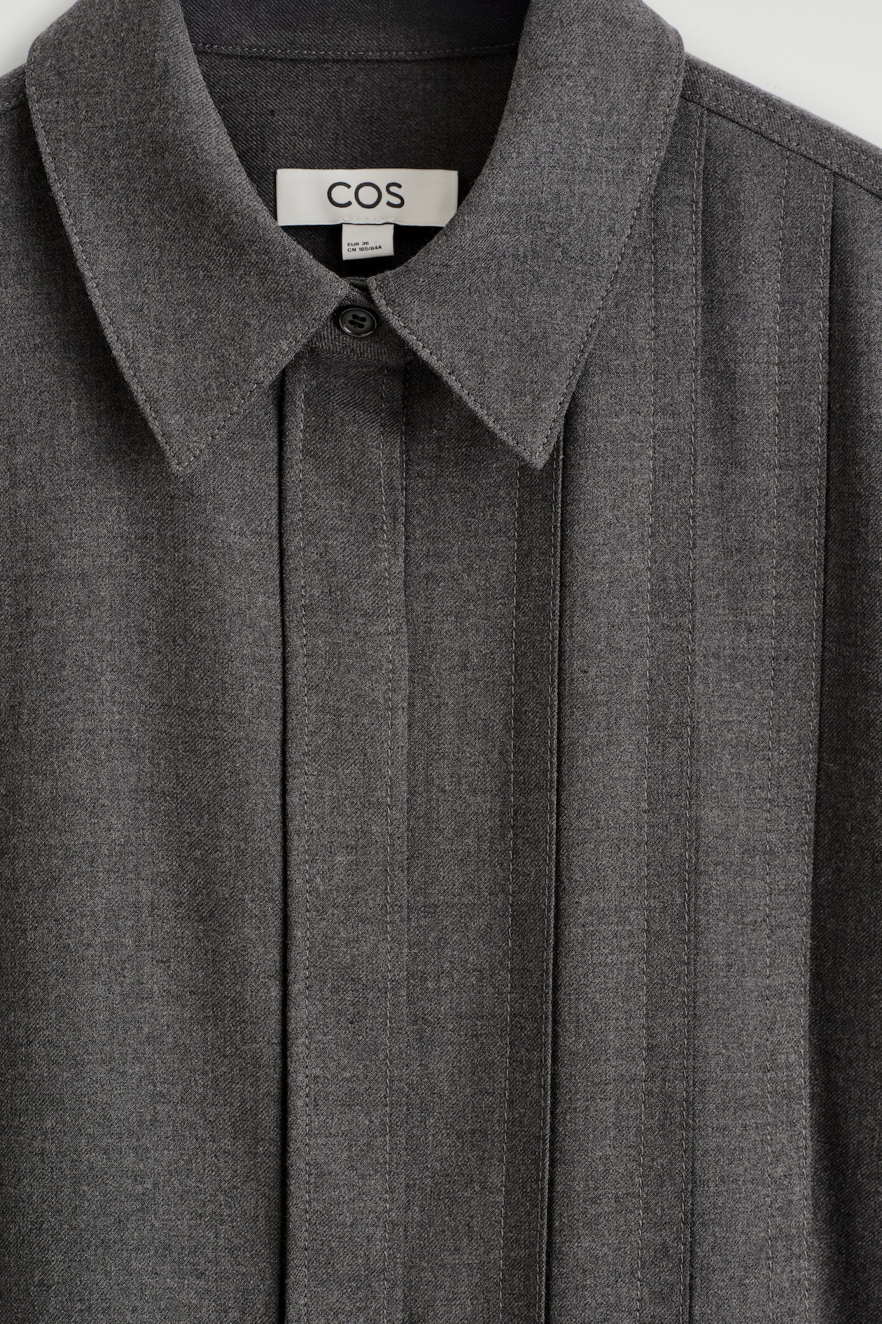 cos pleated wool-blend shirt dress COS Pleated Wool-blend Shirt Dress in Brown