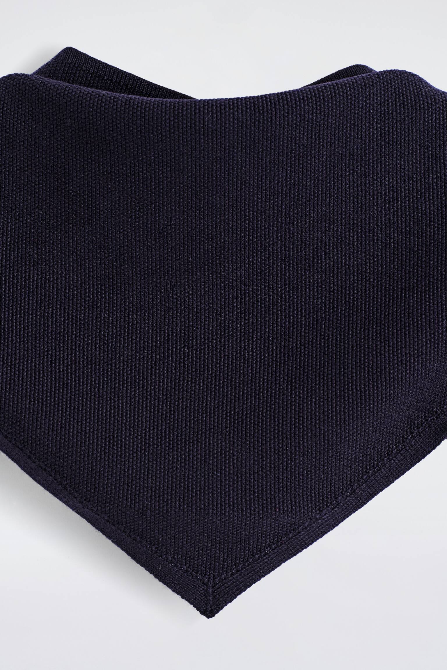 TEXTURED MERINO WOOL SCARF - כחול נייבי - 3
