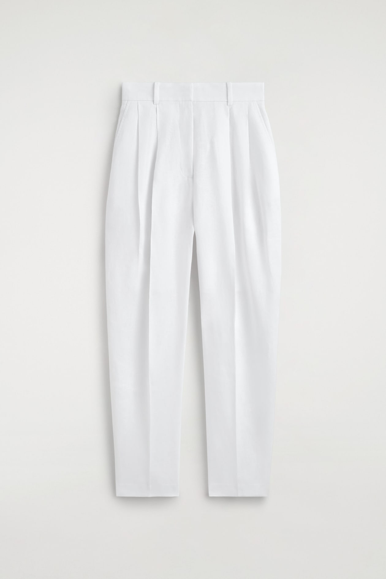 TAILORED LINEN BALLOON-LEG TROUSERS