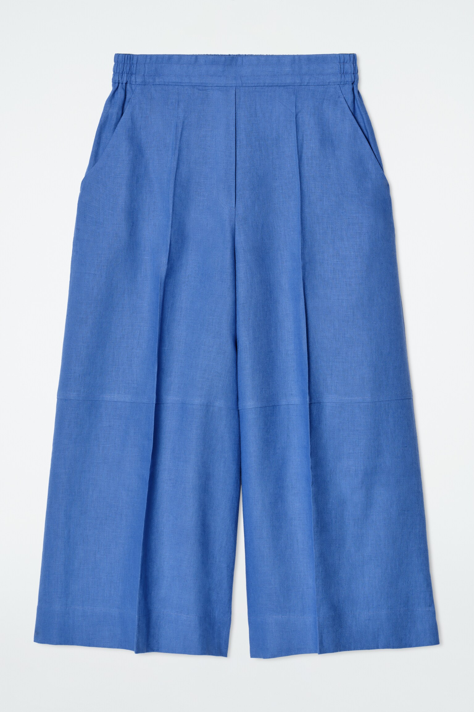 PANTALÓN PALAZZO DE LINO - AZUL/NEGRO - 2