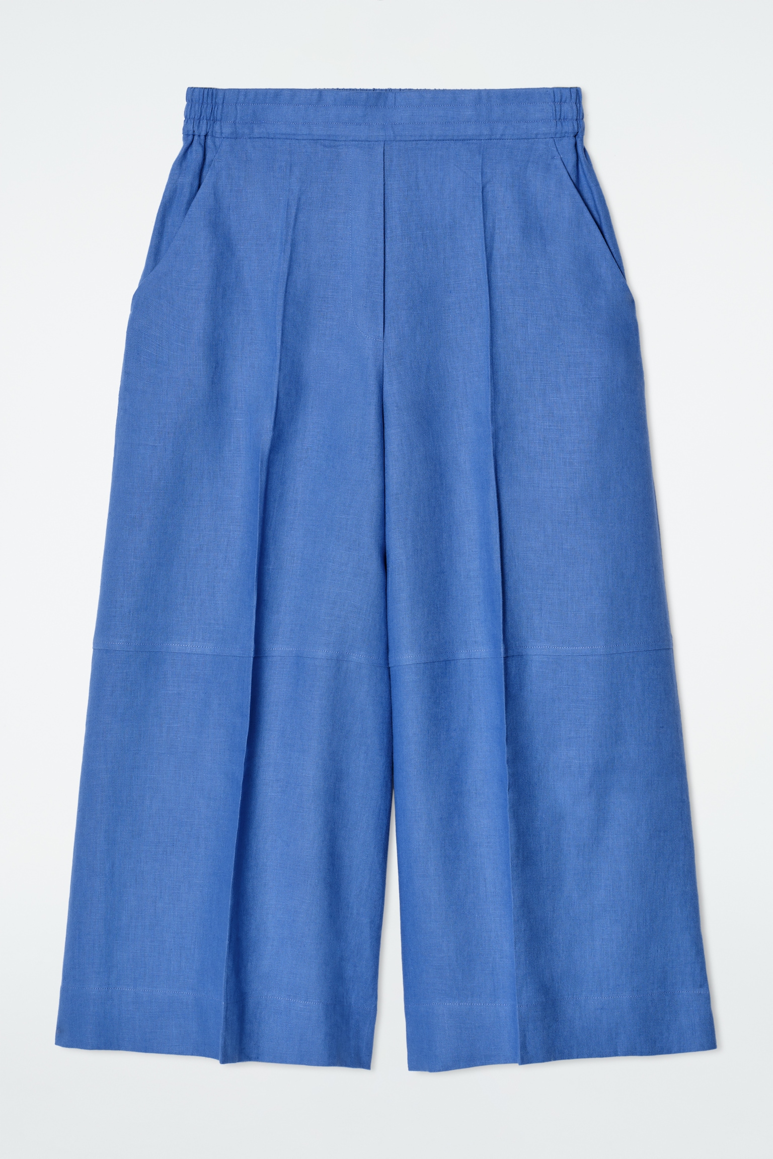 JUPE-CULOTTE EN LIN - BLEU/NOIR - 2