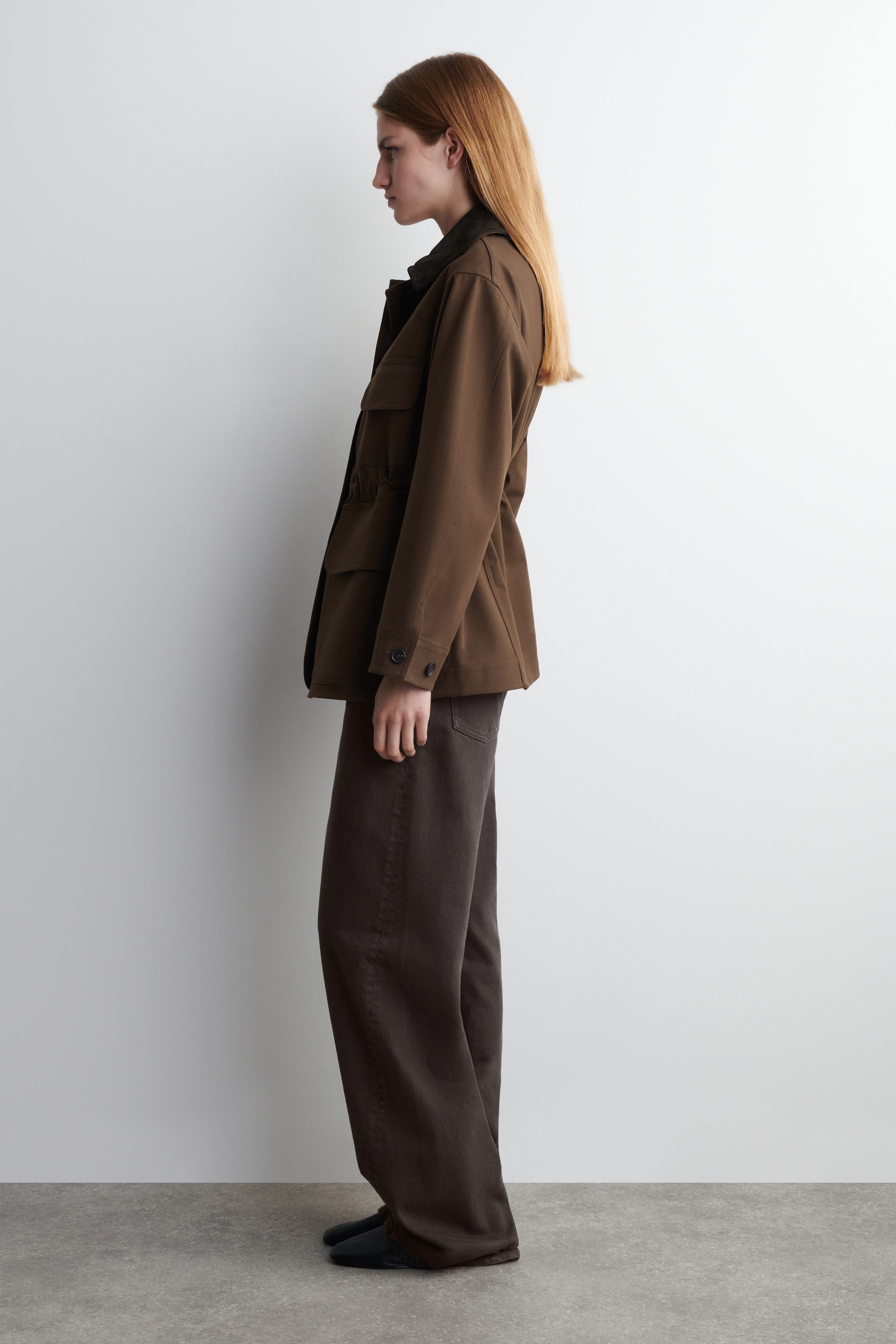 SUEDE-COLLAR FIELD JACKET