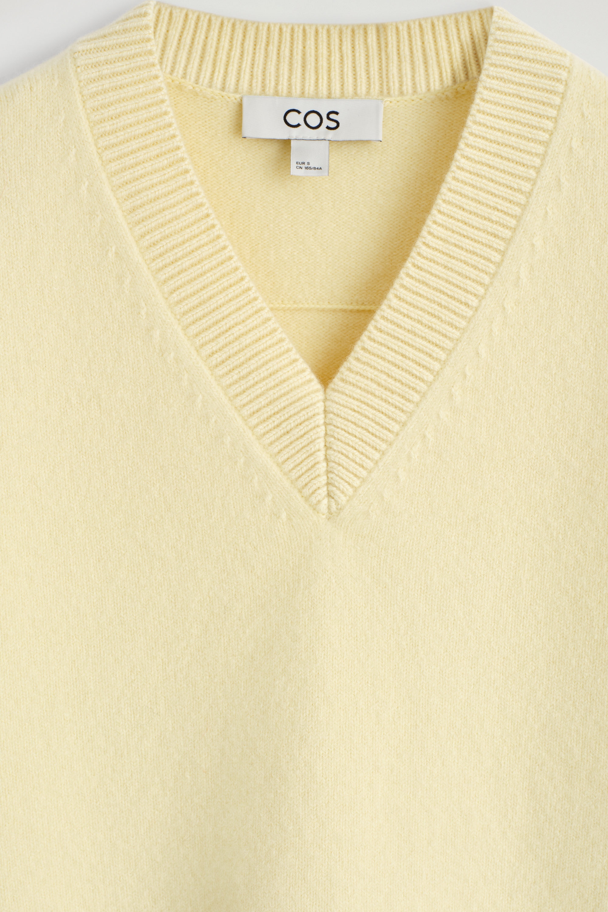 ROUNDED WOOL V-NECK SWEATER - BUTTER YELLOW | COS US