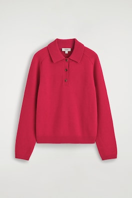 MERINO WOOL POLO SHIRT — RED 8