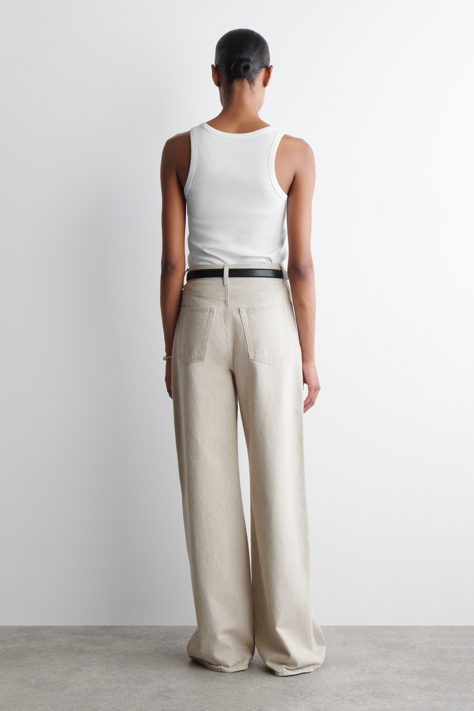 DIAL WIDE-LEG JEANS - LIGHT BEIGE - 3